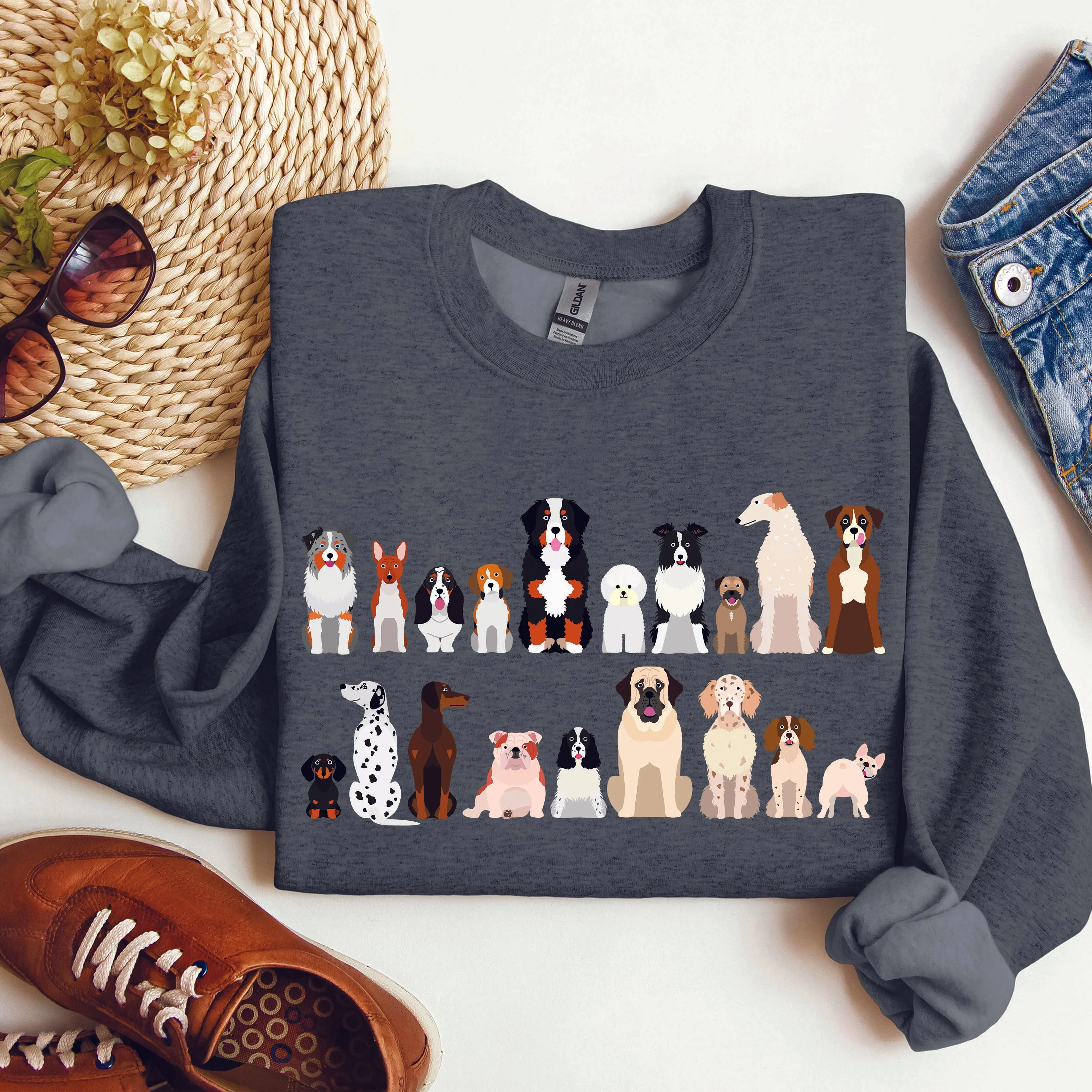 Dog Breeds Farm Animal Lover Sweatshirt sold by Refinery Number One product image thumbnail 4