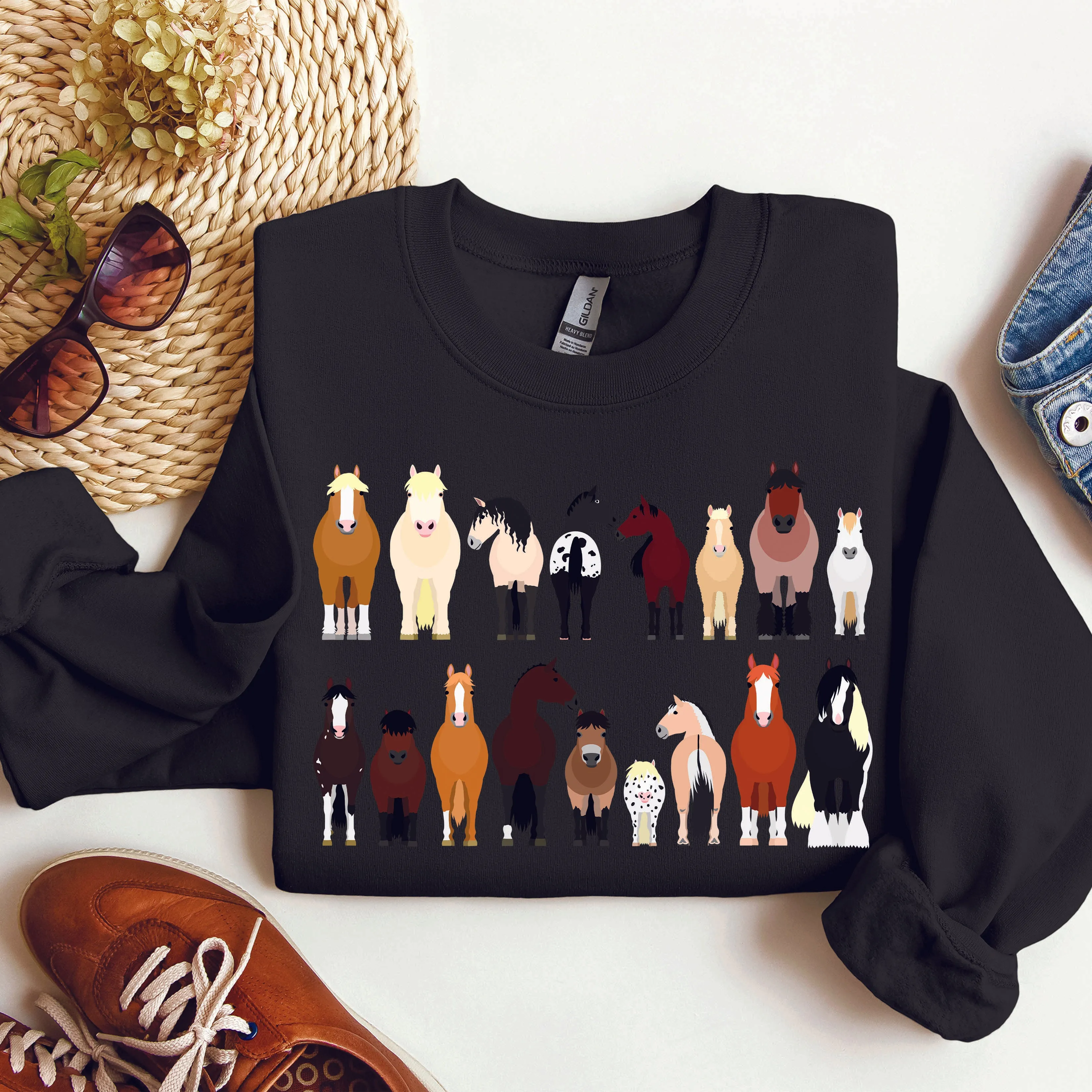 Horse Breeds Farm Animal Lover Sweatshirt sold by Refinery Number One product image thumbnail 3