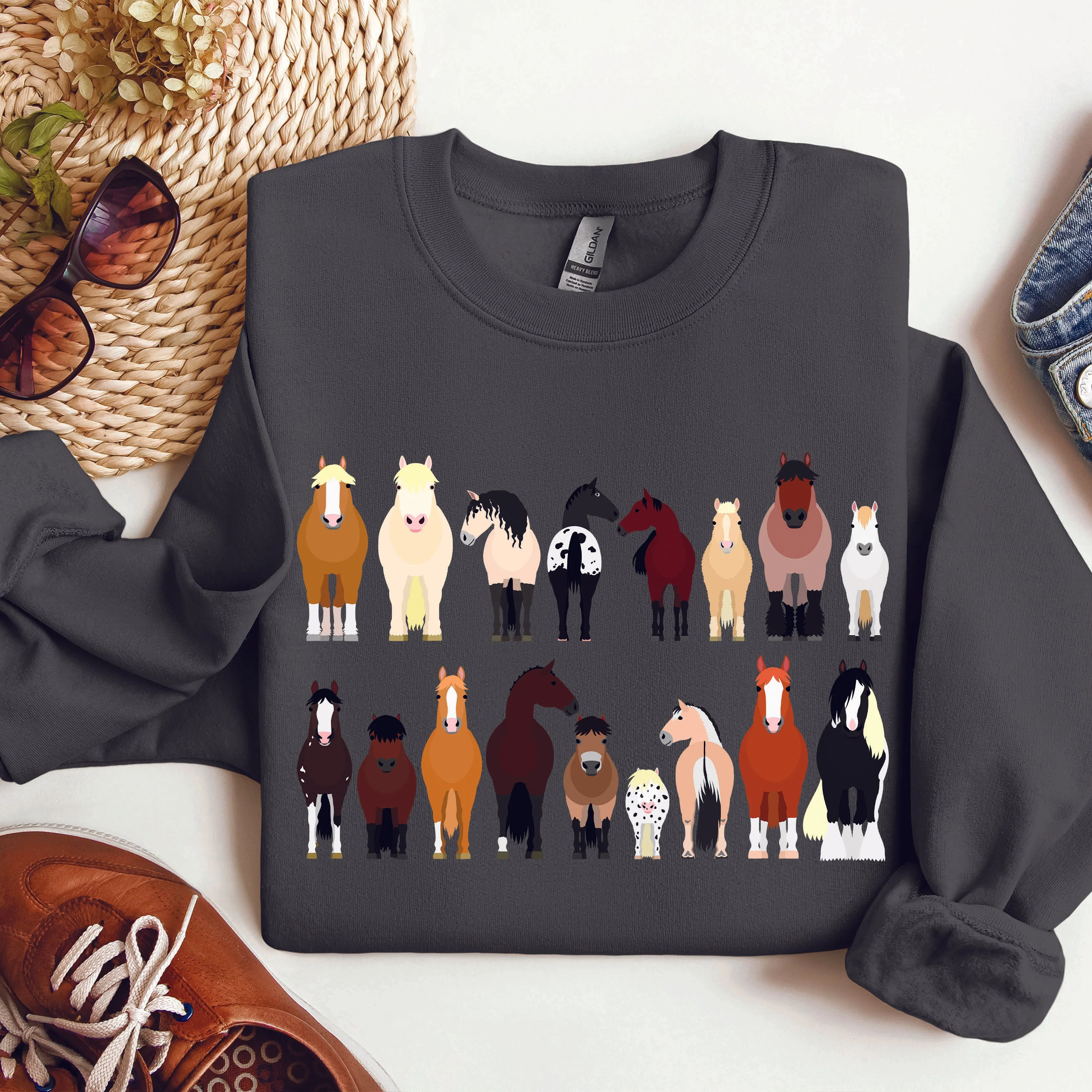 Horse Breeds Farm Animal Lover Sweatshirt sold by Refinery Number One product image thumbnail 4