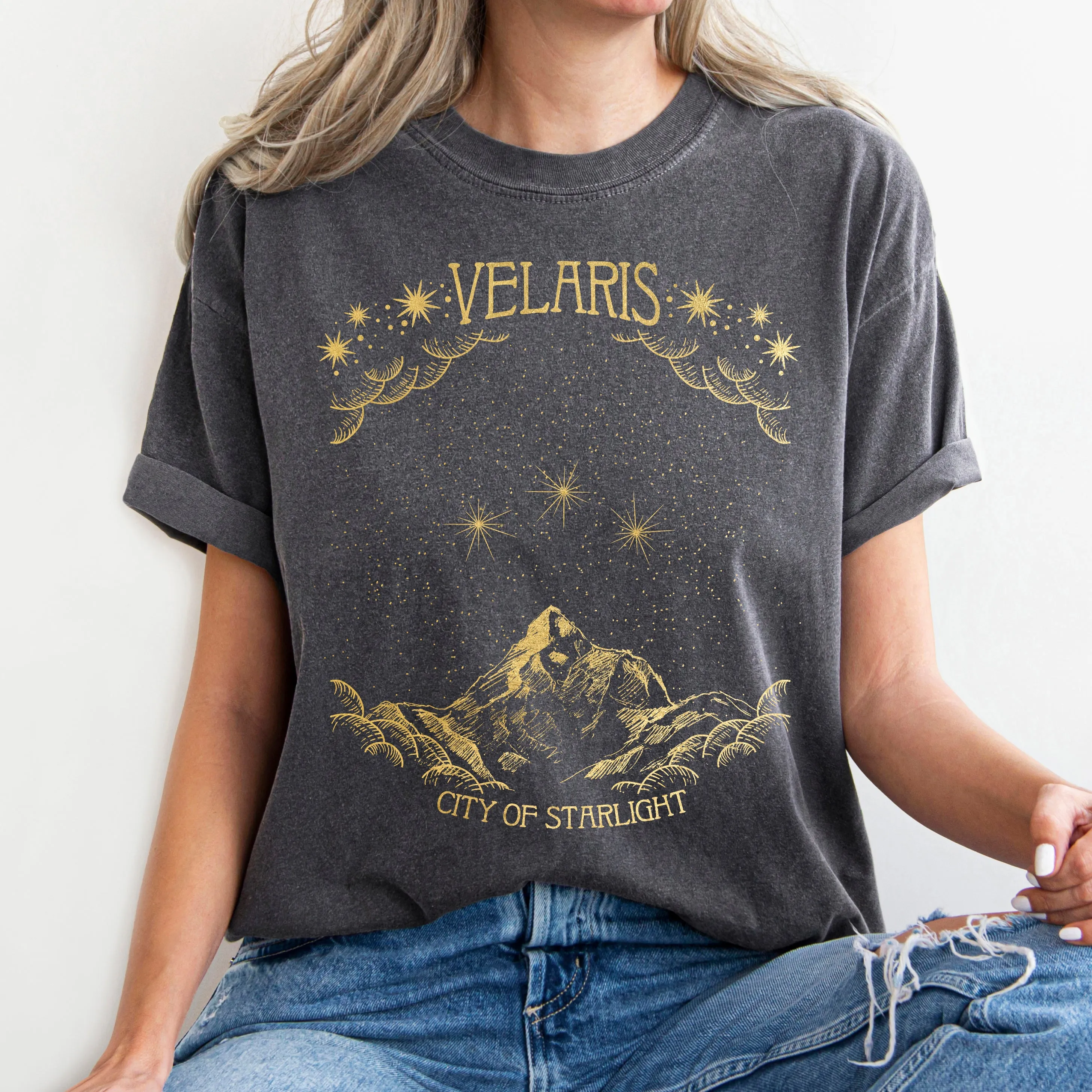 ACOTAR Velaris, City of Starlight Comfort Colors Tshirt sold by Refinery Number One product image thumbnail 3
