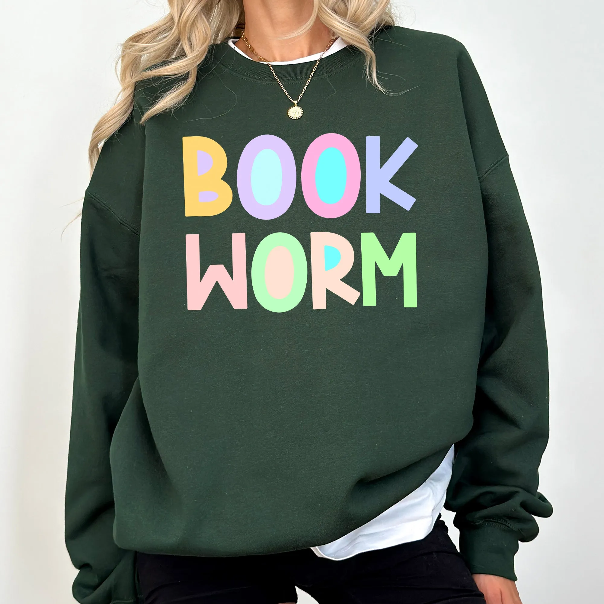 Book Worm, Pastel, Reading, Booktok, Library Sweatshirt sold by Refinery Number One product image thumbnail 2