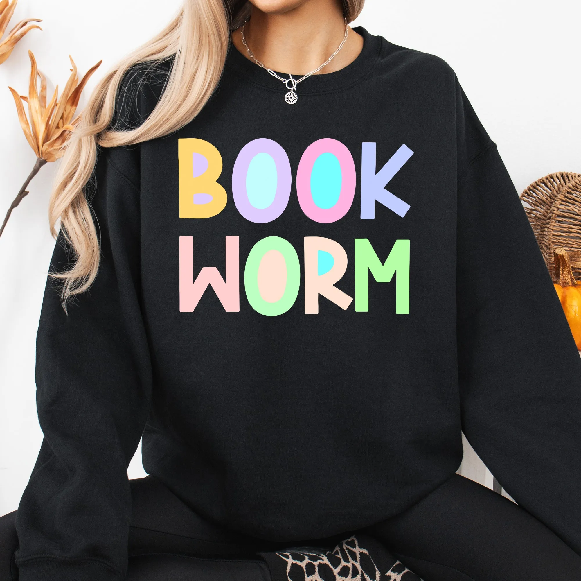 Book Worm, Pastel, Reading, Booktok, Library Sweatshirt sold by Refinery Number One product image thumbnail 4