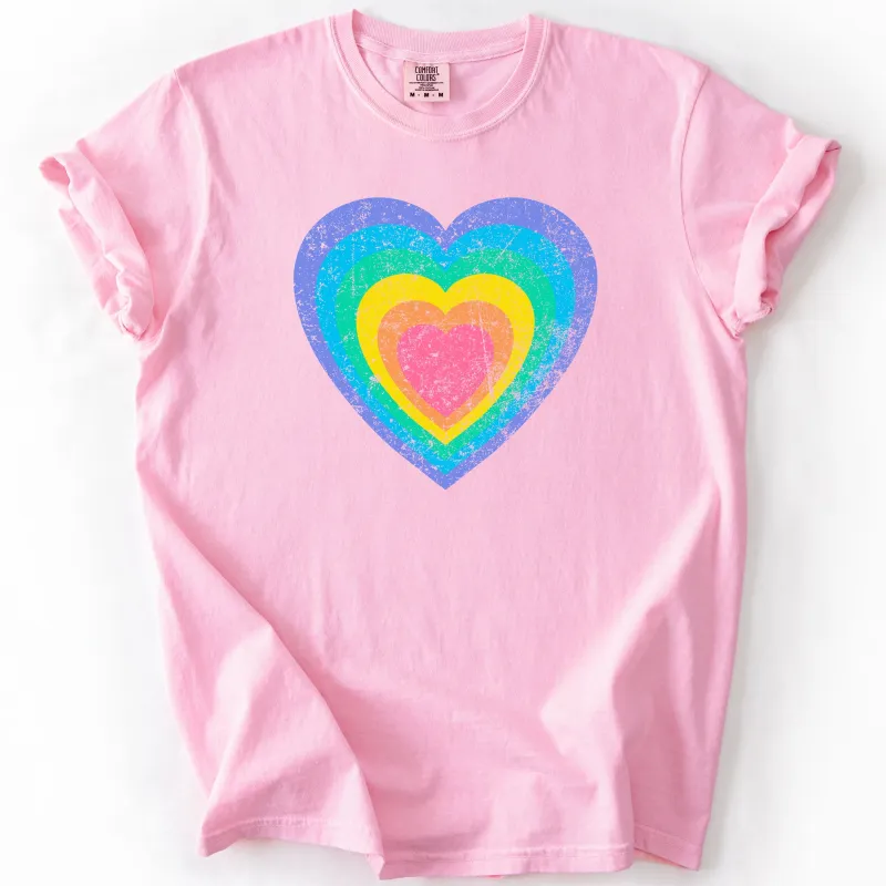 Rainbow Heart, Colorful, Valentine's Day, Love, Cupid, Comfort Colors T-Shirt sold by Refinery Number One