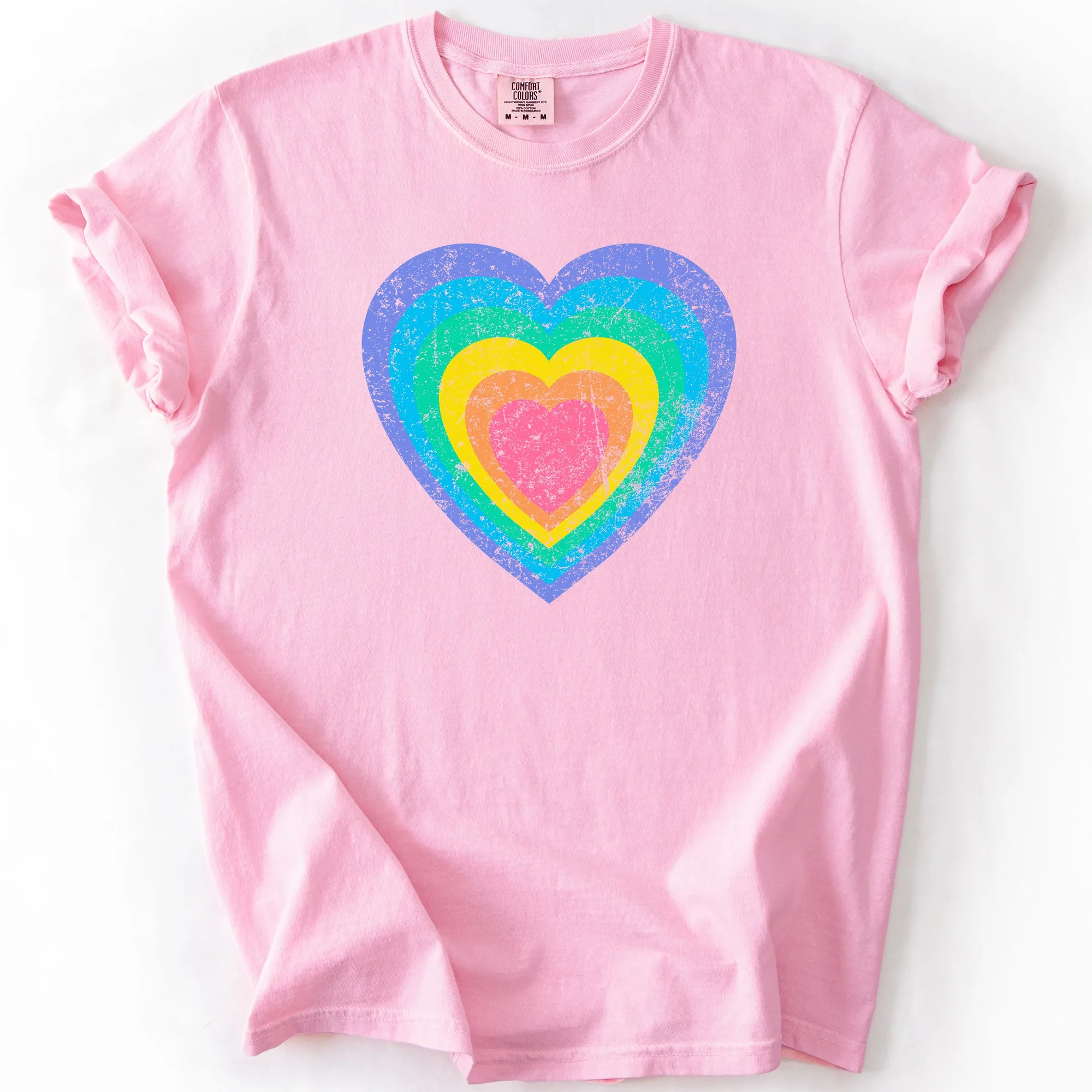 Rainbow Heart, Colorful, Valentine's Day, Love, Cupid, Comfort Colors T-Shirt sold by Refinery Number One