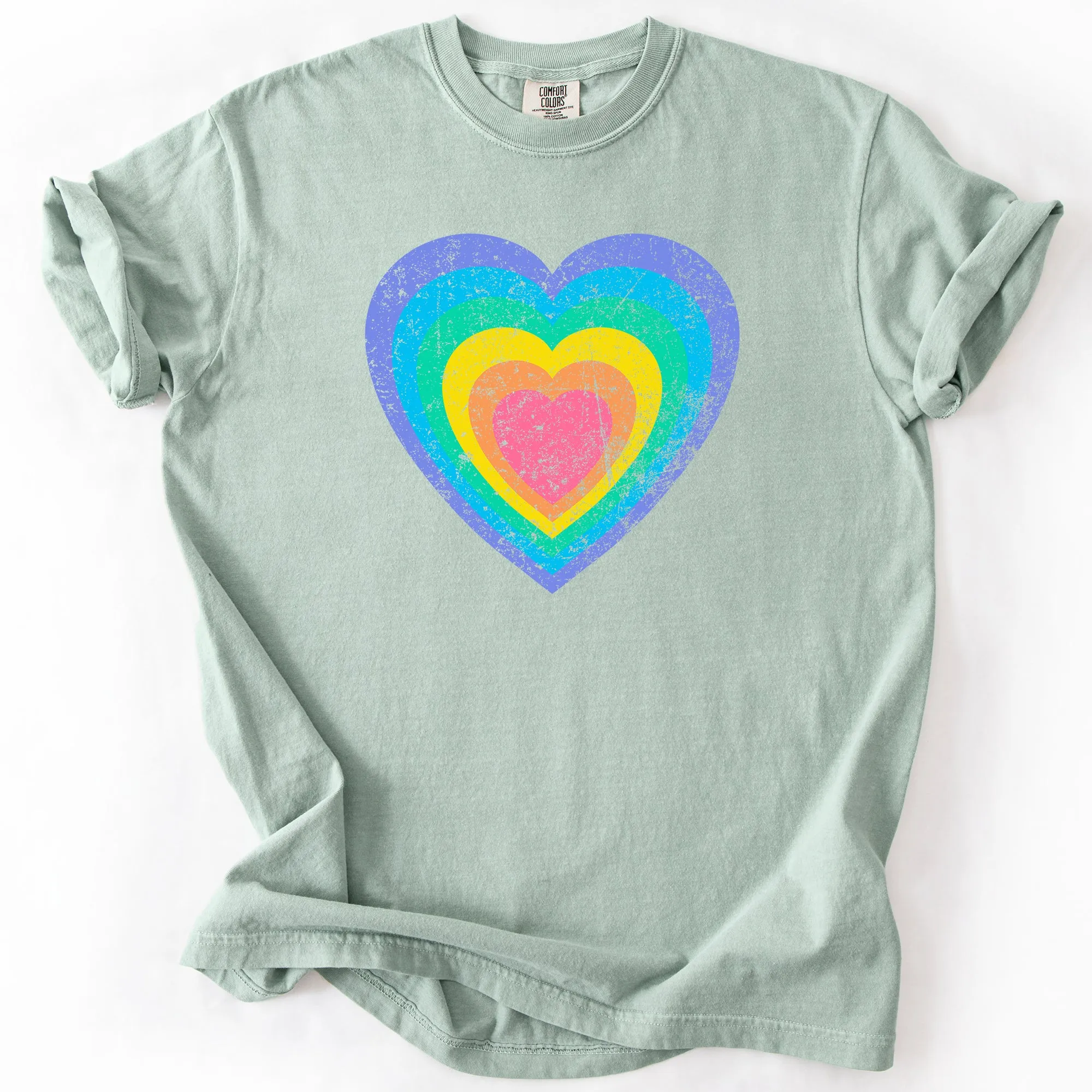 Rainbow Heart, Colorful, Valentine's Day, Love, Cupid, Comfort Colors T-Shirt sold by Refinery Number One product image thumbnail 5