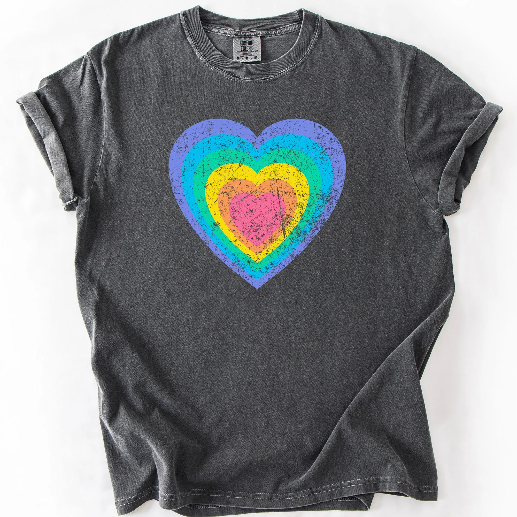 Rainbow Heart, Colorful, Valentine's Day, Love, Cupid, Comfort Colors T-Shirt sold by Refinery Number One product image thumbnail 3