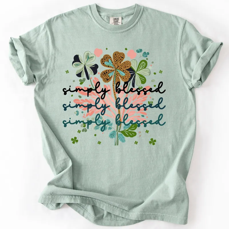 Not Lucky, Simply Blessed, Christian, Faith Based Apparel, Gospel, Comfort Colors T-Shirt sold by Refinery Number One