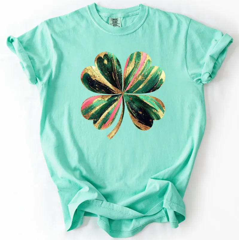Glittery Shamrock, Real Glitter, St Patrick's Day, Comfort Colors T-Shirt made by Refinery Number One