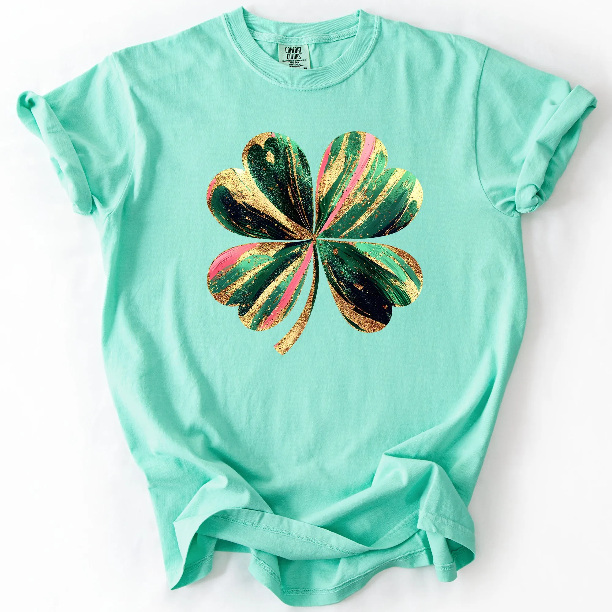 Glittery Shamrock, Real Glitter, St Patrick's Day, Comfort Colors T-Shirt sold by Refinery Number One