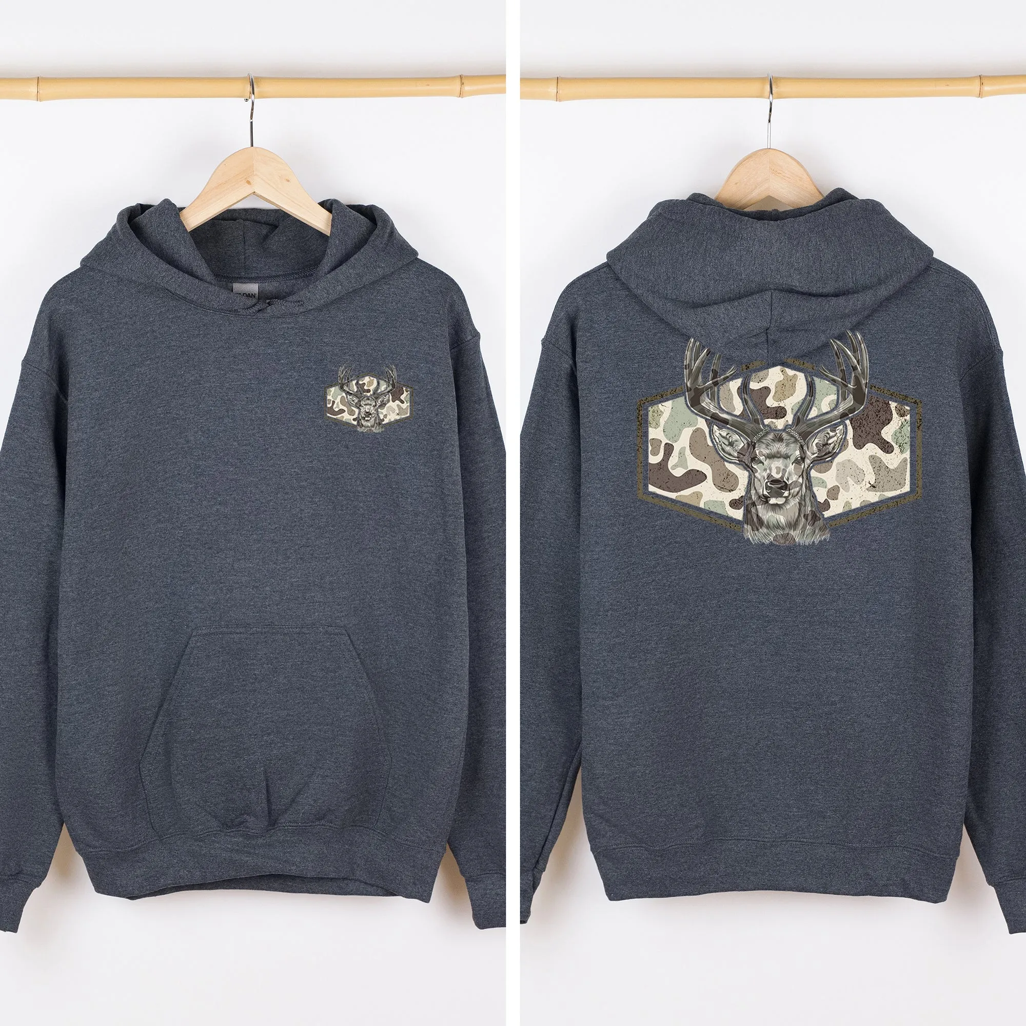 Deer Hunting, Camo, Front and Back, Outdoors Hooded Sweatshirt sold by Refinery Number One product image thumbnail 5