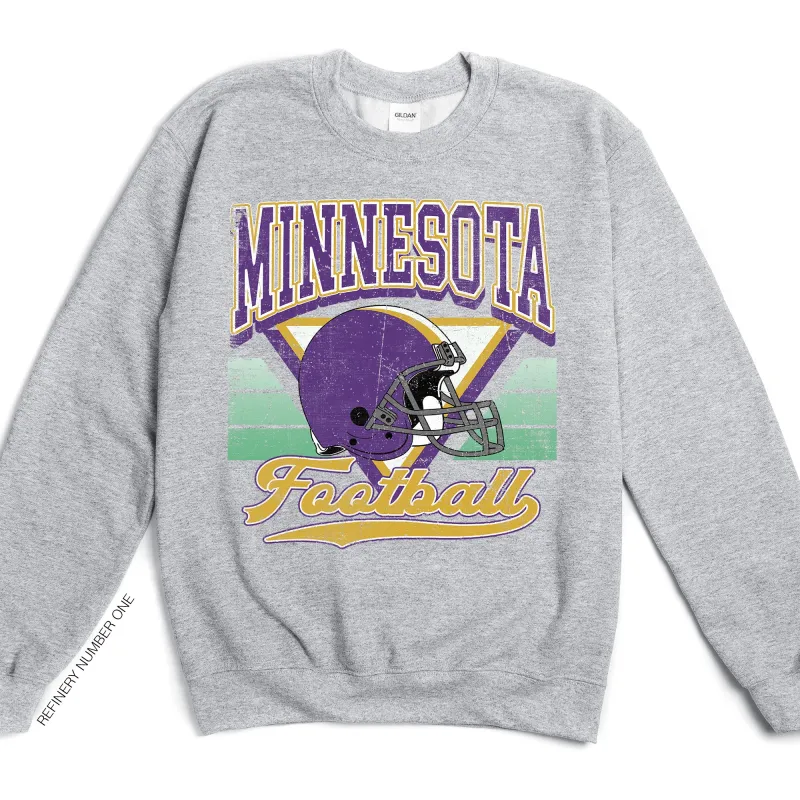Minnesota Football, Vintage, Football Season, Retro, Game Day, Sports Sweatshirt sold by Refinery Number One