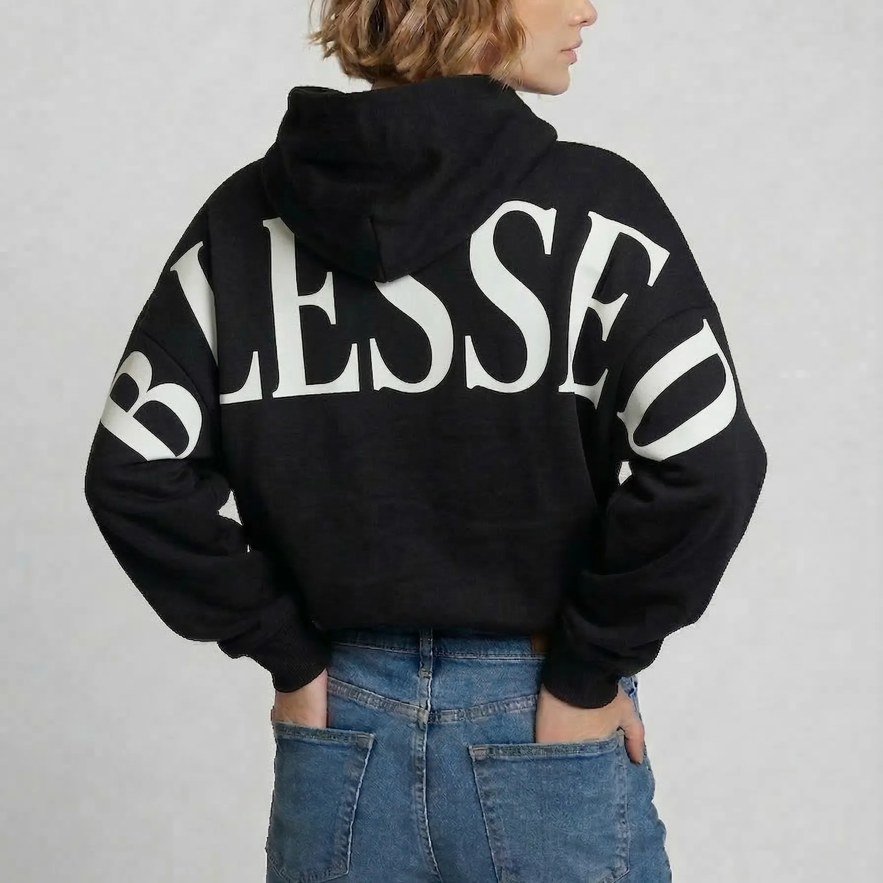 Oversized Blessed Back Print Hoodie & Sweatshirt | USA Printed sold by Refinery Number One