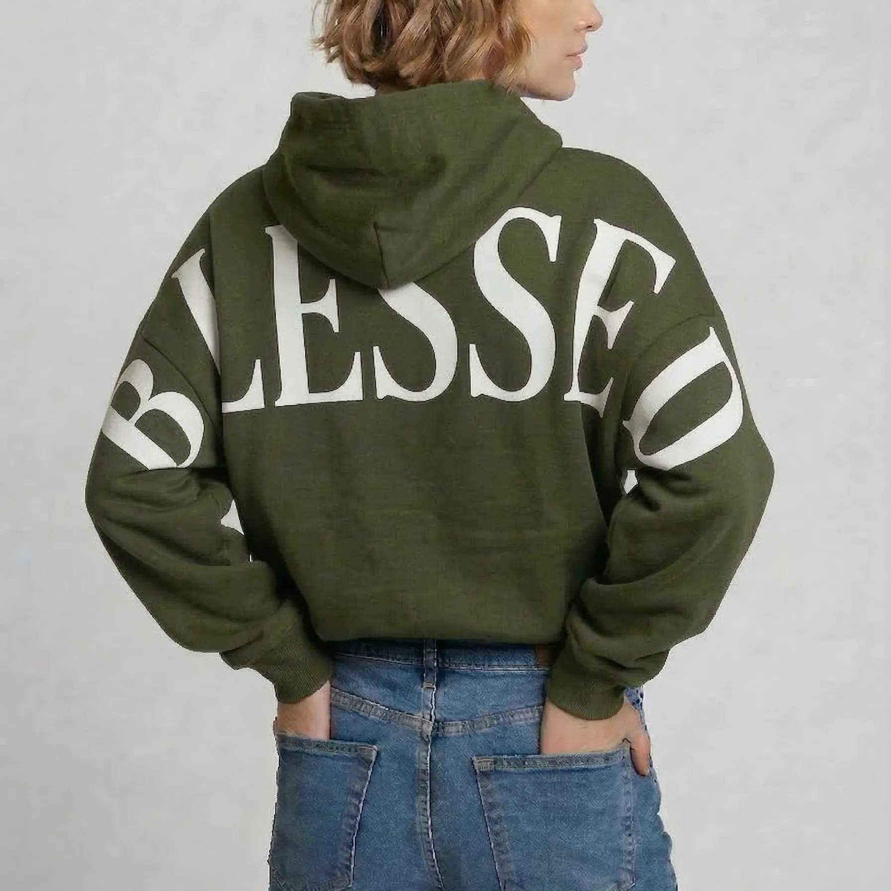 Oversized Blessed Back Print Hoodie & Sweatshirt | USA Printed sold by Refinery Number One product image thumbnail 5