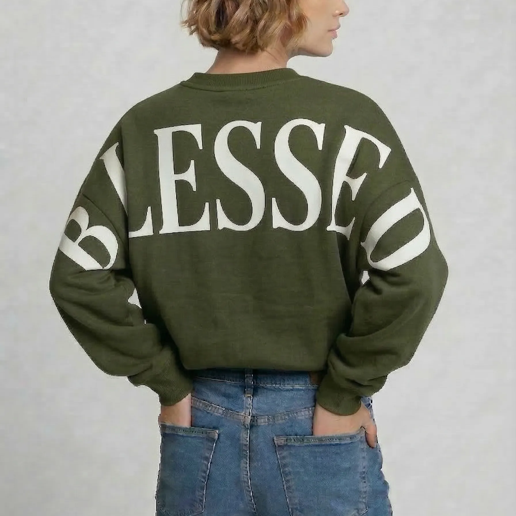 Oversized Blessed Back Print Hoodie & Sweatshirt | USA Printed sold by Refinery Number One product image thumbnail 2