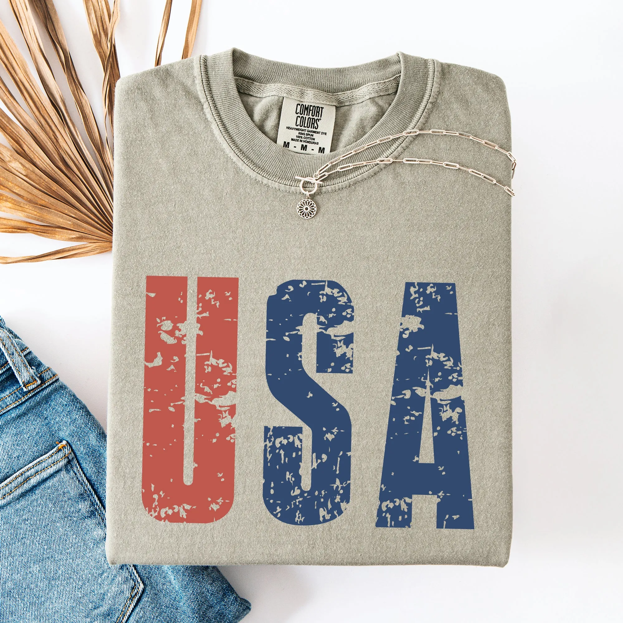Vintage USA, Patriotic, America, 4th of July Comfort Colors T-Shirt sold by Refinery Number One product image thumbnail 2