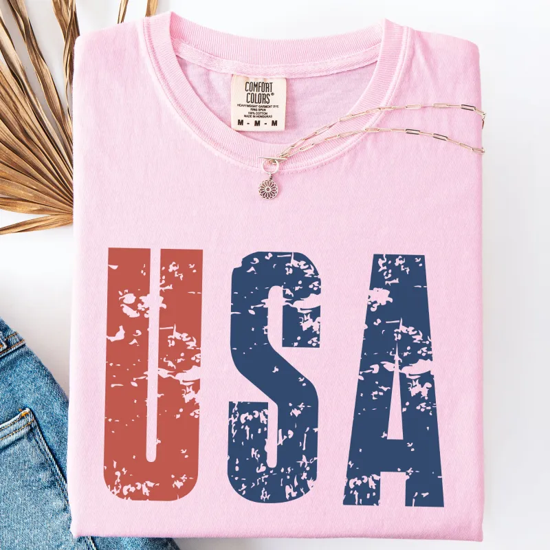 Vintage USA, Patriotic, America, 4th of July Comfort Colors T-Shirt made by Refinery Number One