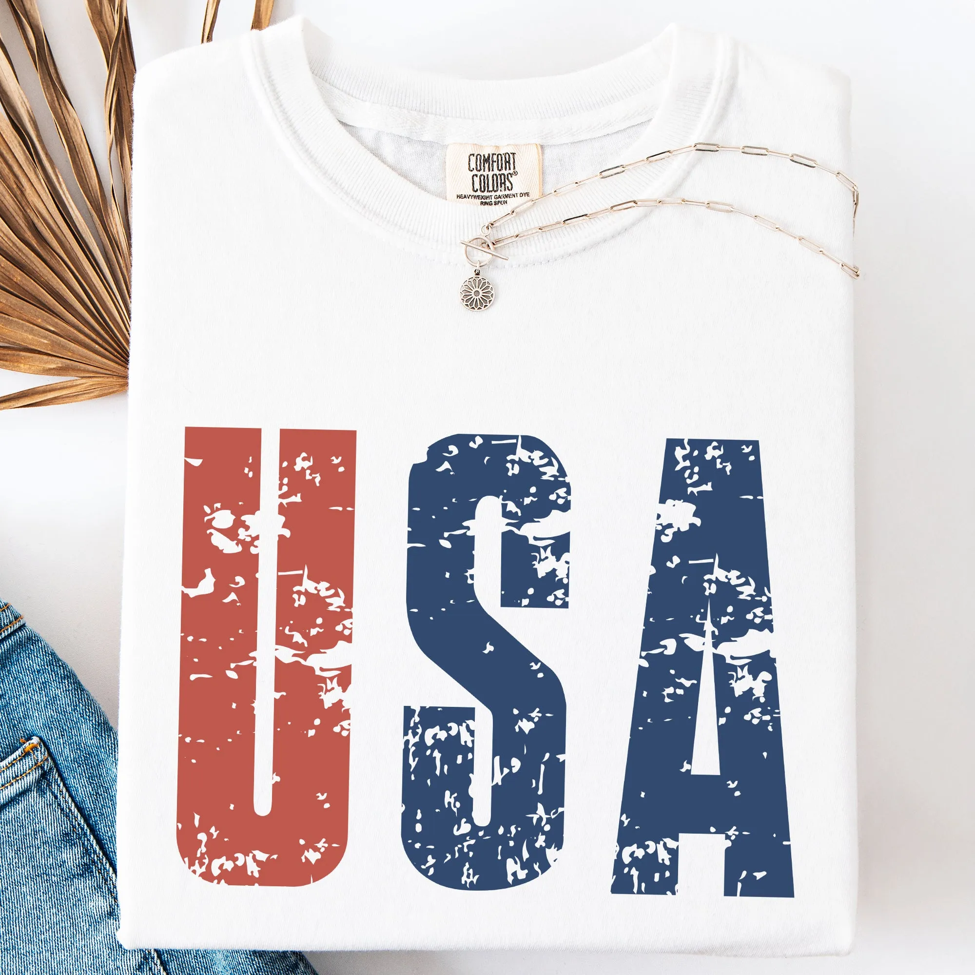 Vintage USA, Patriotic, America, 4th of July Comfort Colors T-Shirt sold by Refinery Number One product image thumbnail 4