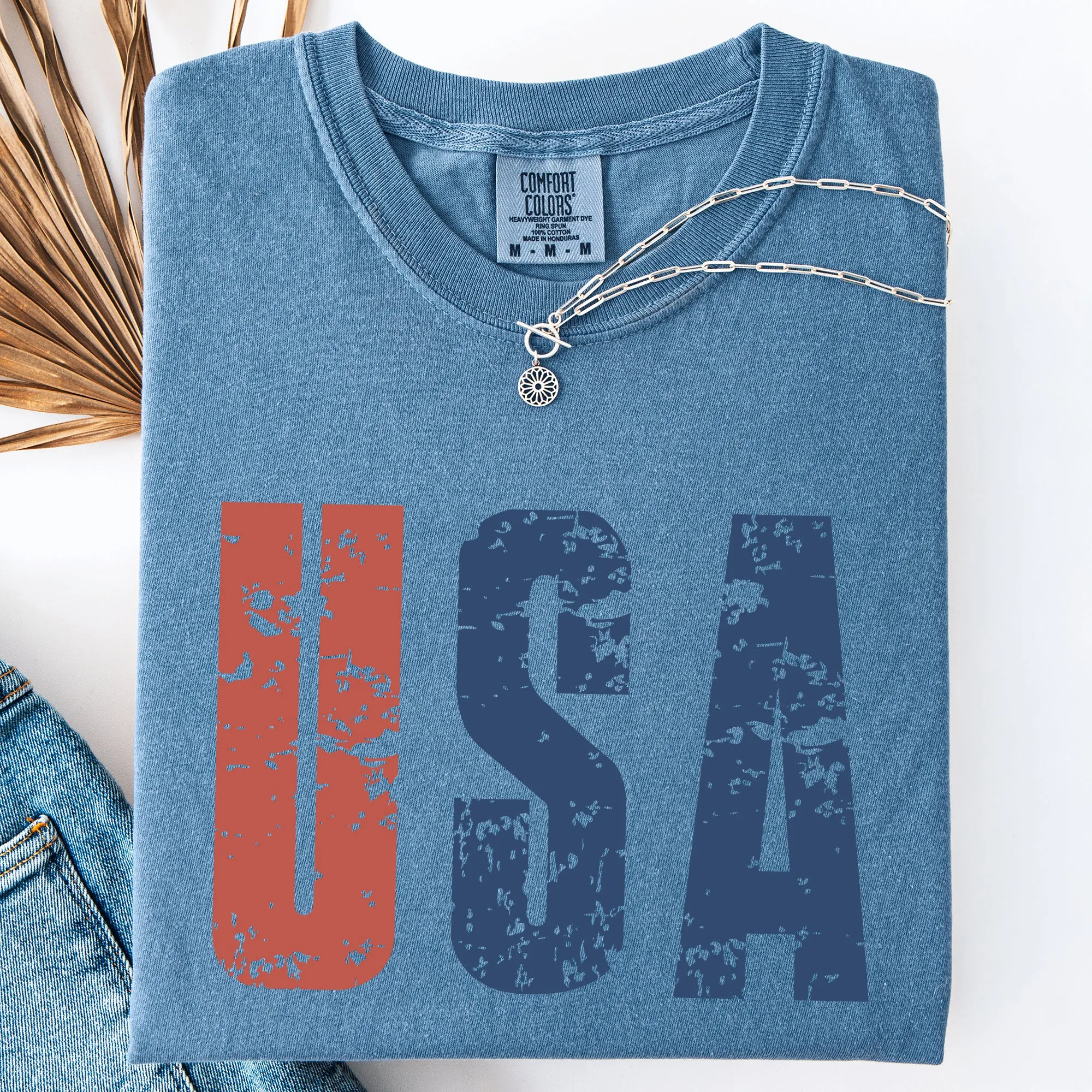 Vintage USA, Patriotic, America, 4th of July Comfort Colors T-Shirt sold by Refinery Number One product image thumbnail 3