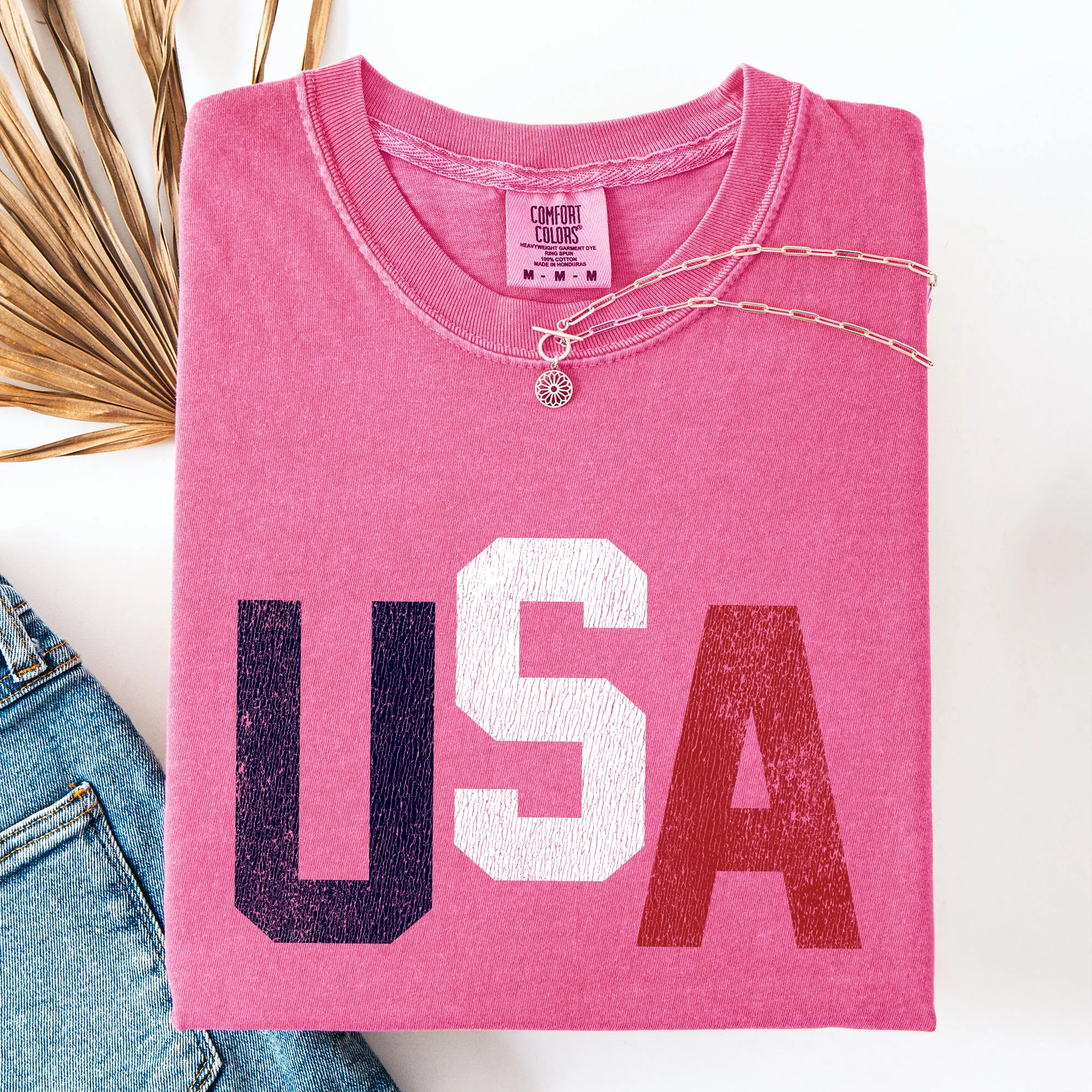 Vintage USA, 4th of July, Red White and Blue, Classic, Patriotic, America Comfort Colors T-Shirt sold by Refinery Number One product image thumbnail 4