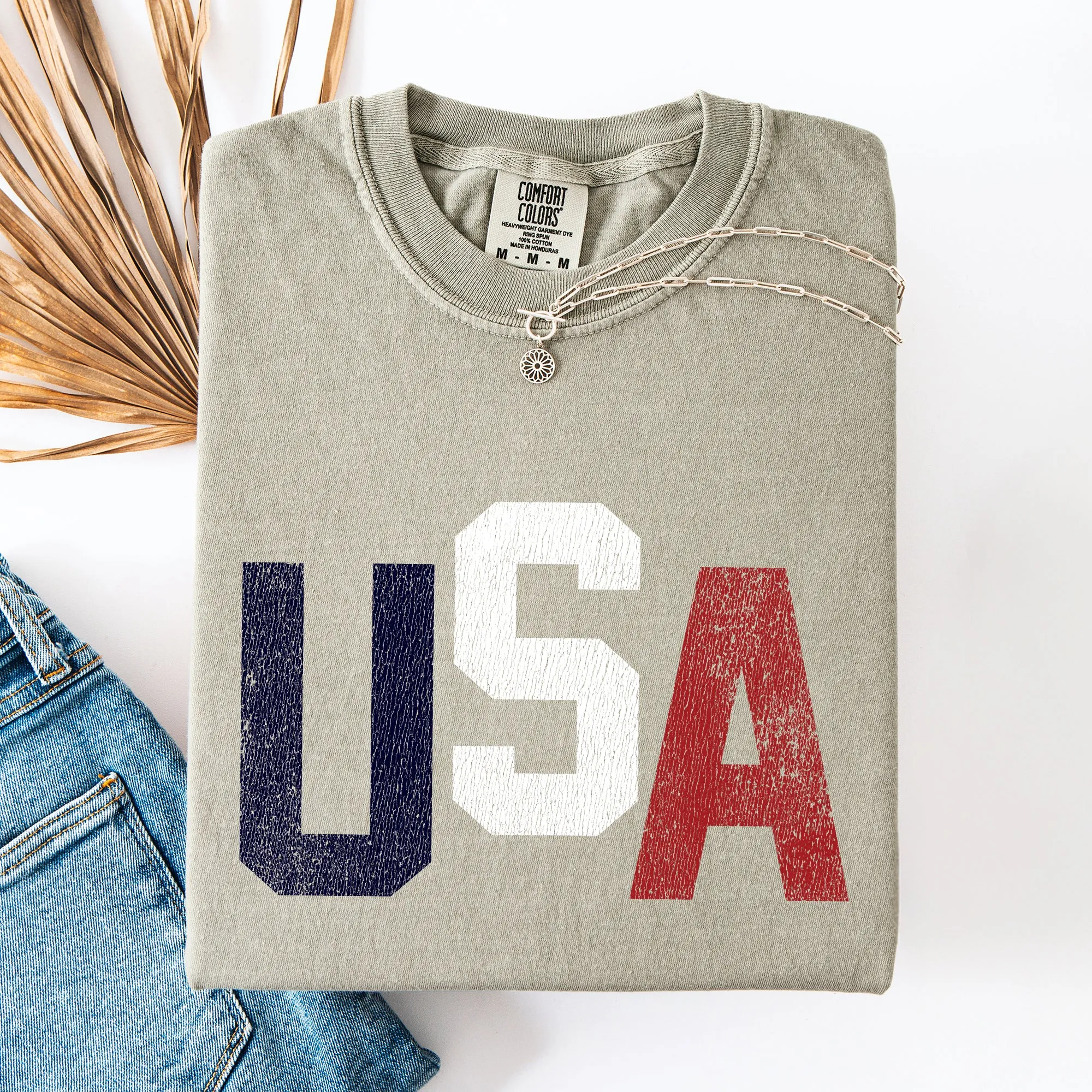 Vintage USA, 4th of July, Red White and Blue, Classic, Patriotic, America Comfort Colors T-Shirt sold by Refinery Number One product image thumbnail 2