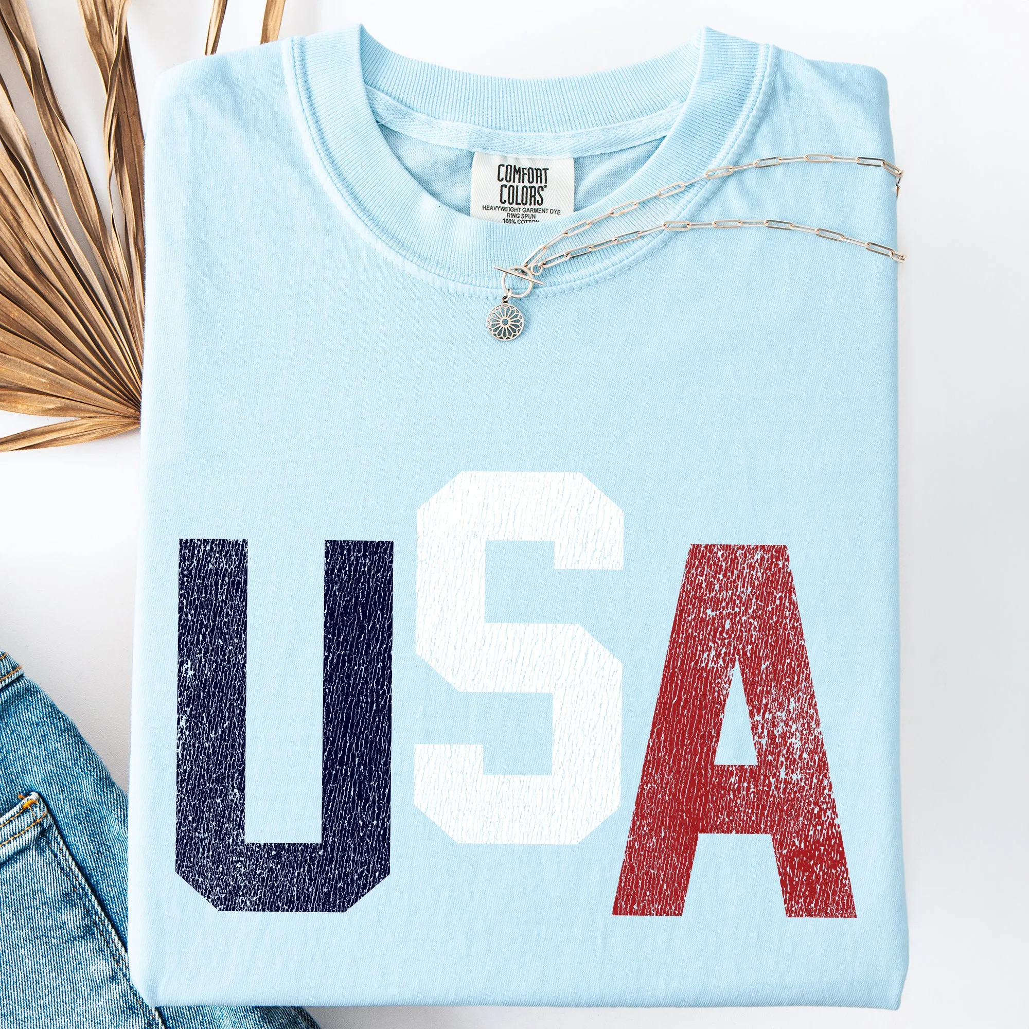 Vintage USA, 4th of July, Red White and Blue, Classic, Patriotic, America Comfort Colors T-Shirt sold by Refinery Number One product image thumbnail 5