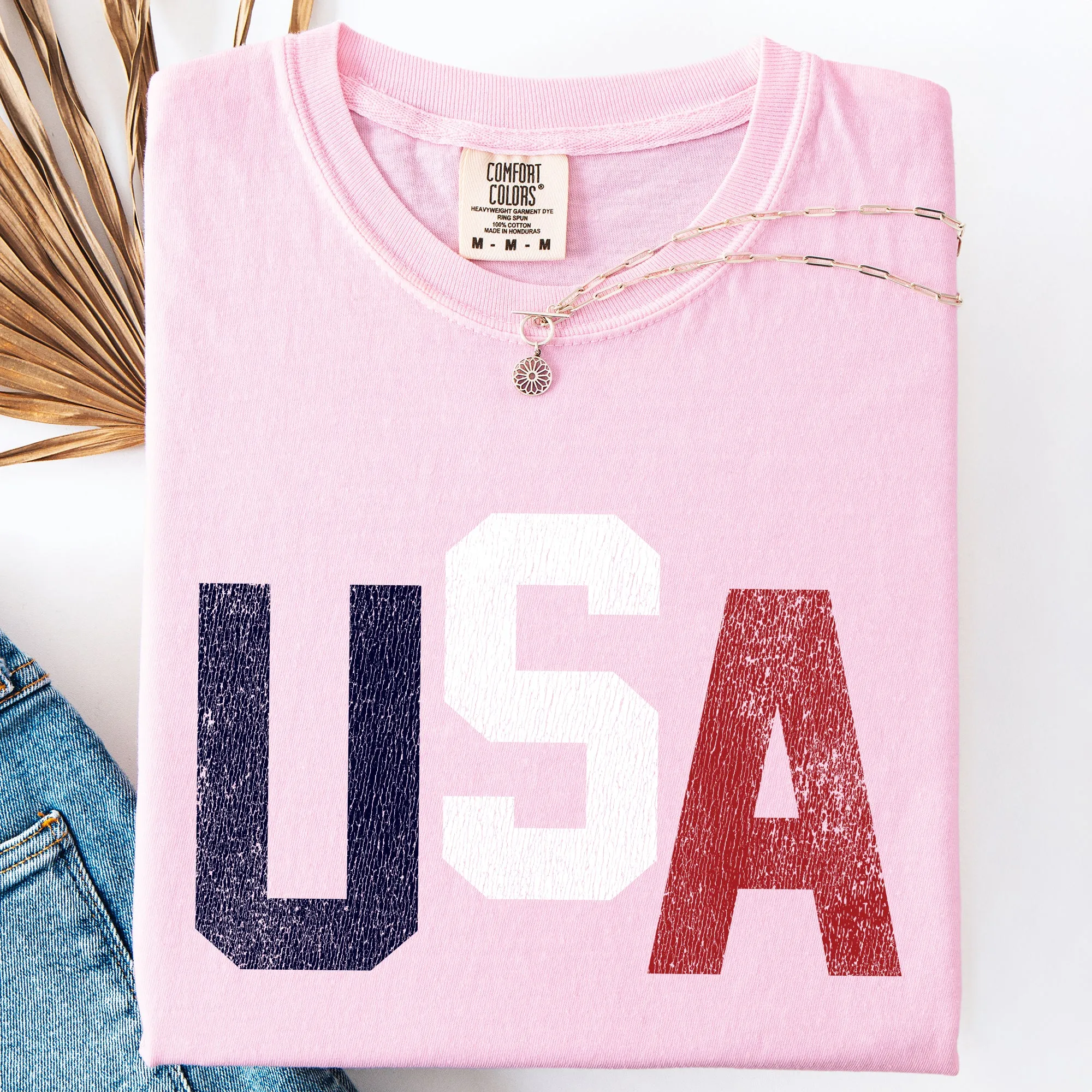 Vintage USA, 4th of July, Red White and Blue, Classic, Patriotic, America Comfort Colors T-Shirt sold by Refinery Number One product image thumbnail 3