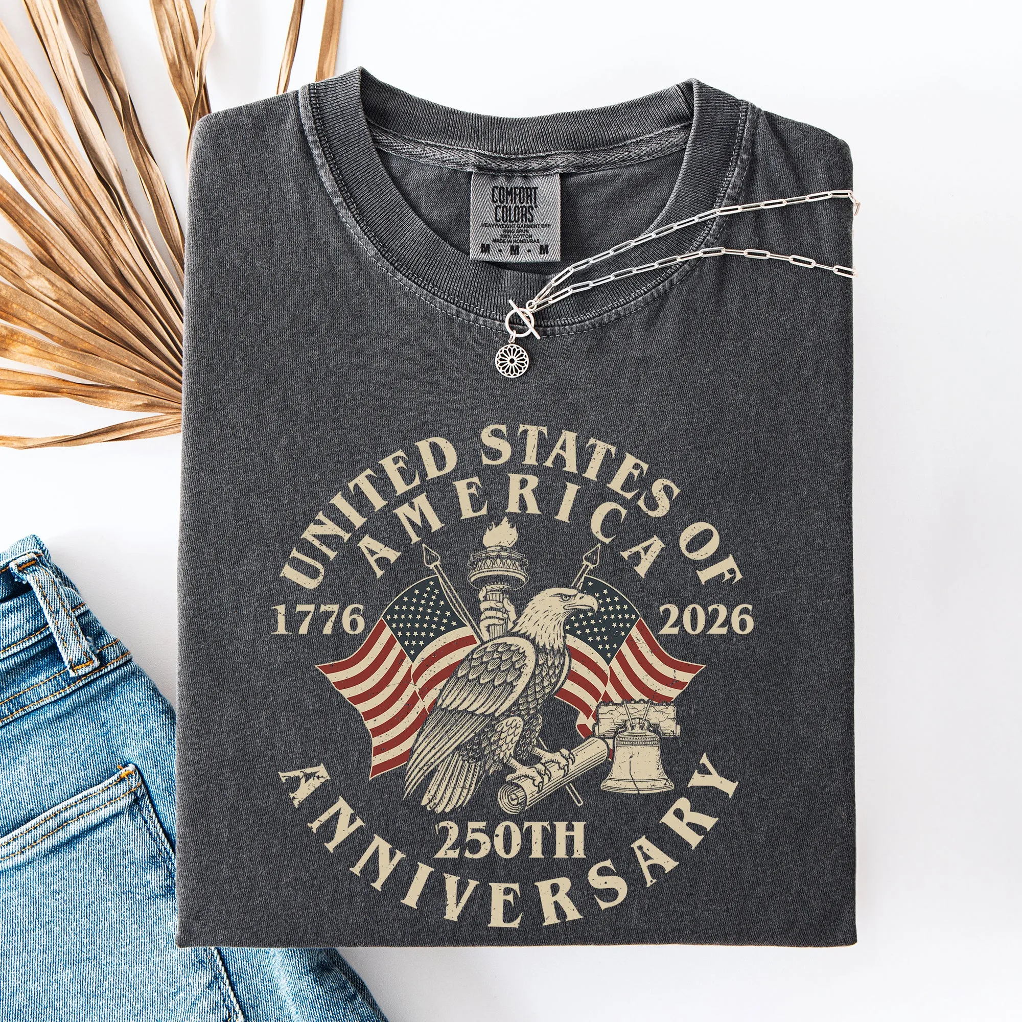 United States of America, Eagle, 250th Anniversary, 1776, Patriotic, USA Comfort Colors T-Shirt sold by Refinery Number One