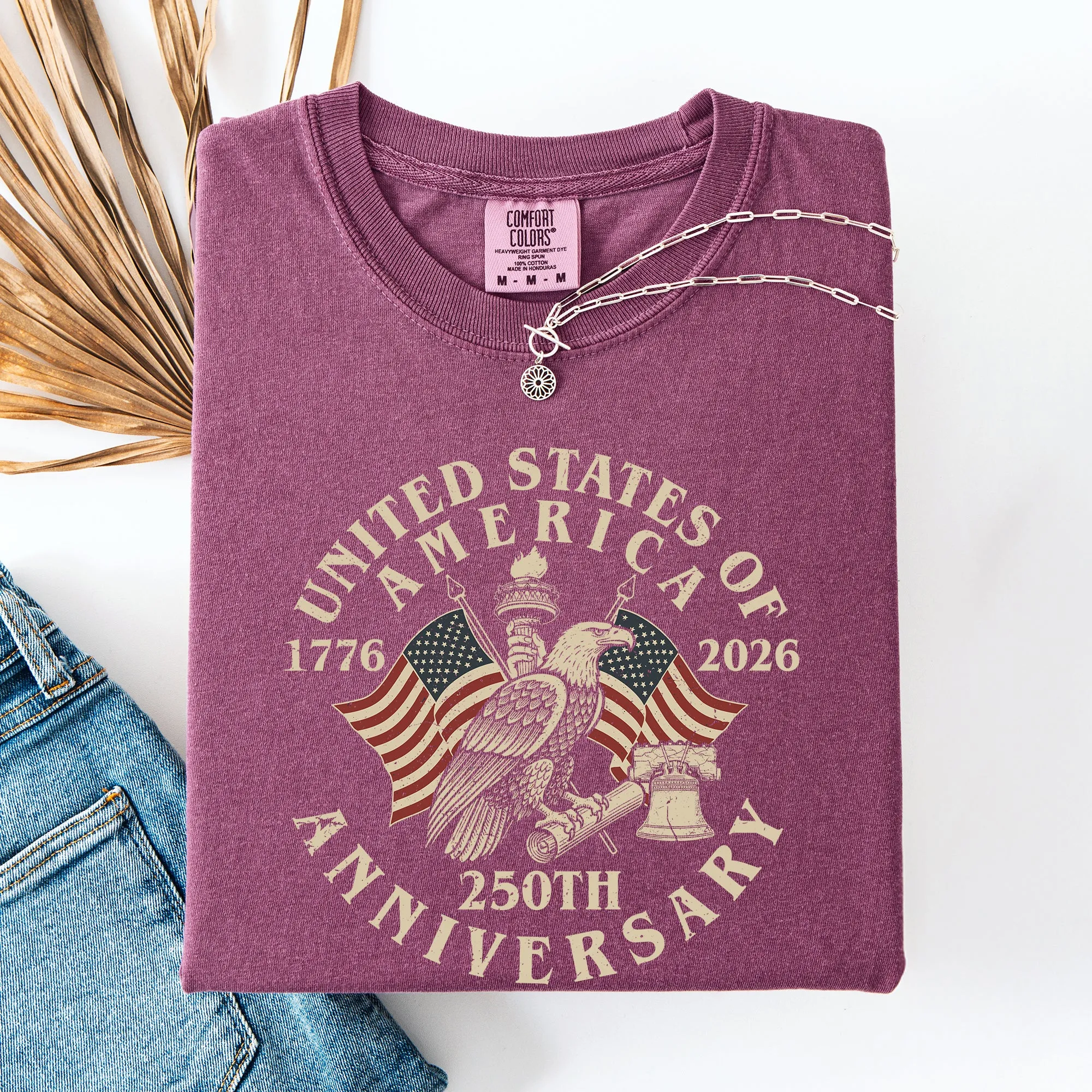 United States of America, Eagle, 250th Anniversary, 1776, Patriotic, USA Comfort Colors T-Shirt sold by Refinery Number One product image thumbnail 2