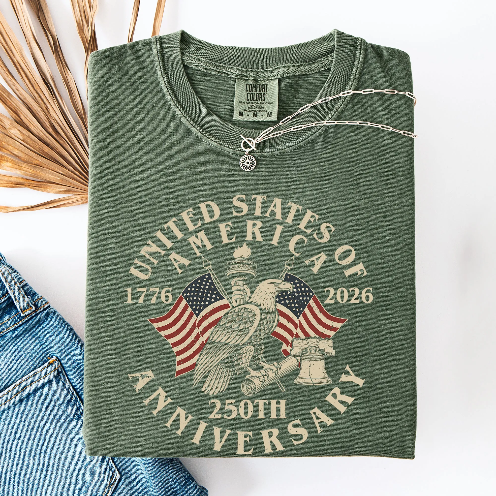 United States of America, Eagle, 250th Anniversary, 1776, Patriotic, USA Comfort Colors T-Shirt sold by Refinery Number One product image thumbnail 5