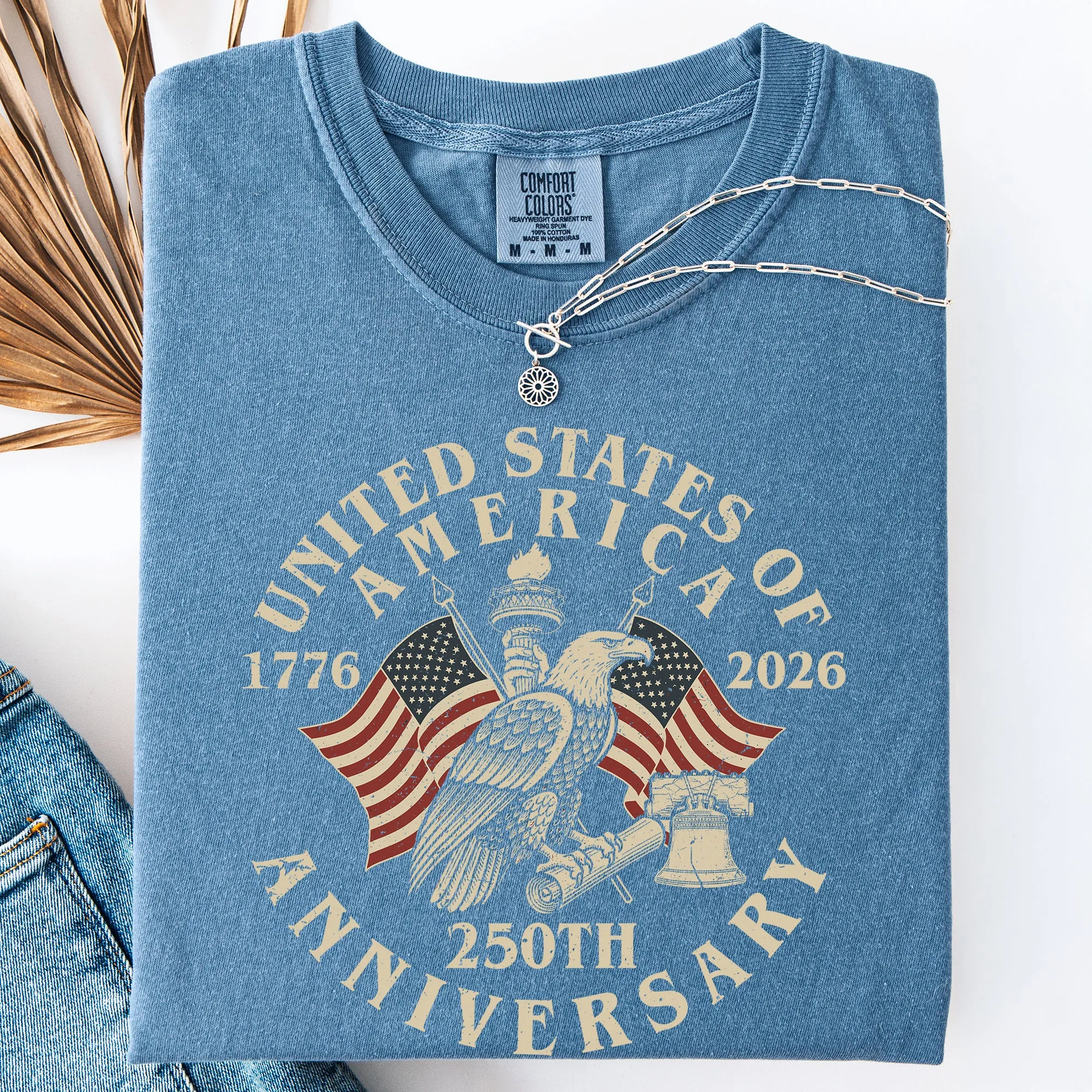 United States of America, Eagle, 250th Anniversary, 1776, Patriotic, USA Comfort Colors T-Shirt sold by Refinery Number One product image thumbnail 3