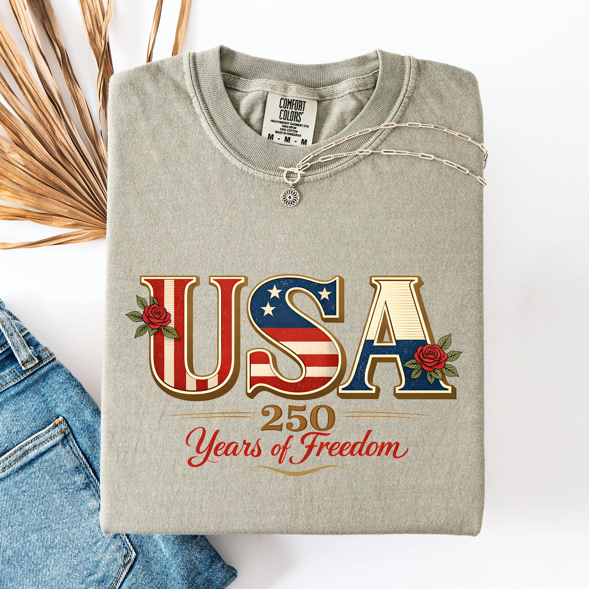 Retro USA, 250 Years of Freedom, Patriotic, America Comfort Colors T-Shirt sold by Refinery Number One product image thumbnail 5