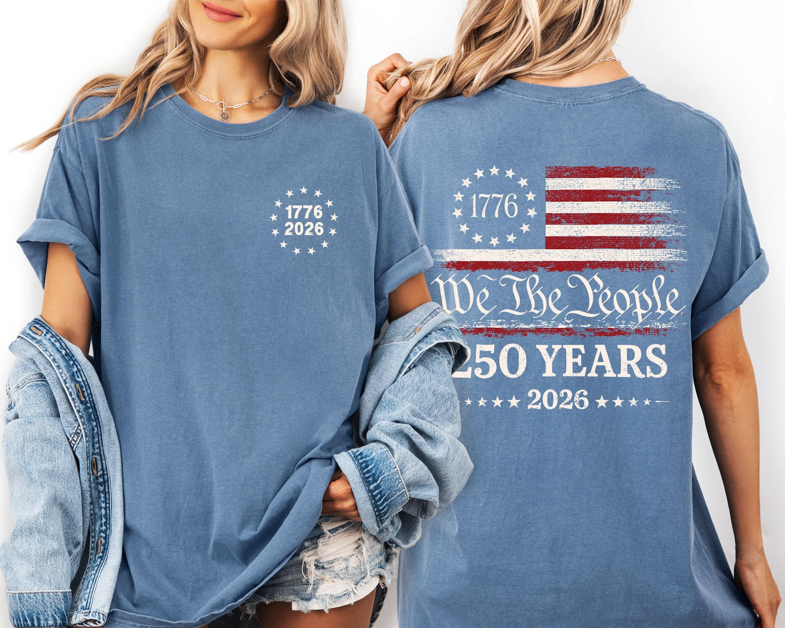 We The People, 250 Years, Patriotic, Flag, USA, 4th of July Comfort Colors T-Shirt sold by Refinery Number One product image thumbnail 3