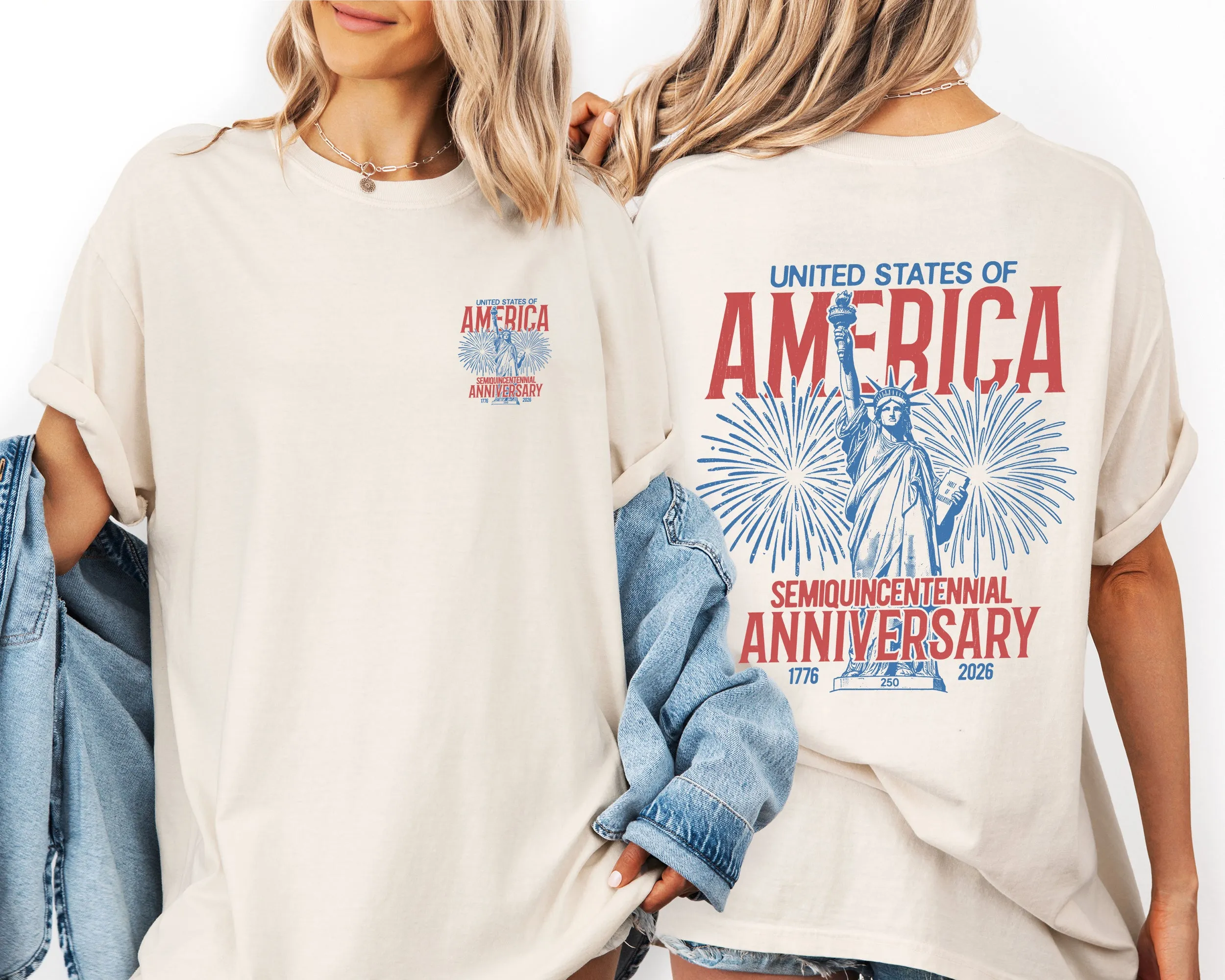 United States of America, Statue Of Liberty, Semiquincentennial, 250 Years, Patriotic, USA Comfort Colors sold by Refinery Number One product image thumbnail 4