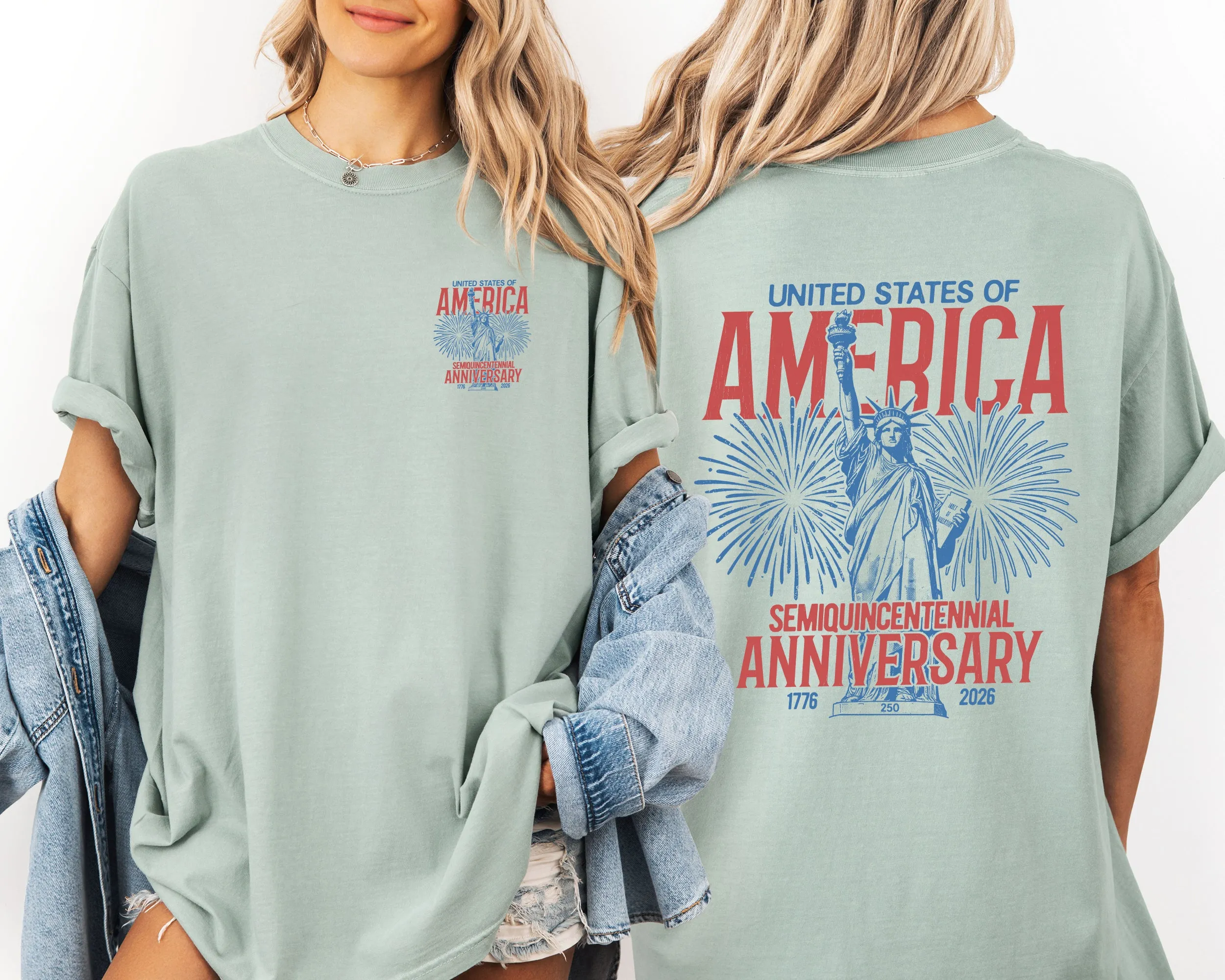 United States of America, Statue Of Liberty, Semiquincentennial, 250 Years, Patriotic, USA Comfort Colors sold by Refinery Number One product image thumbnail 2