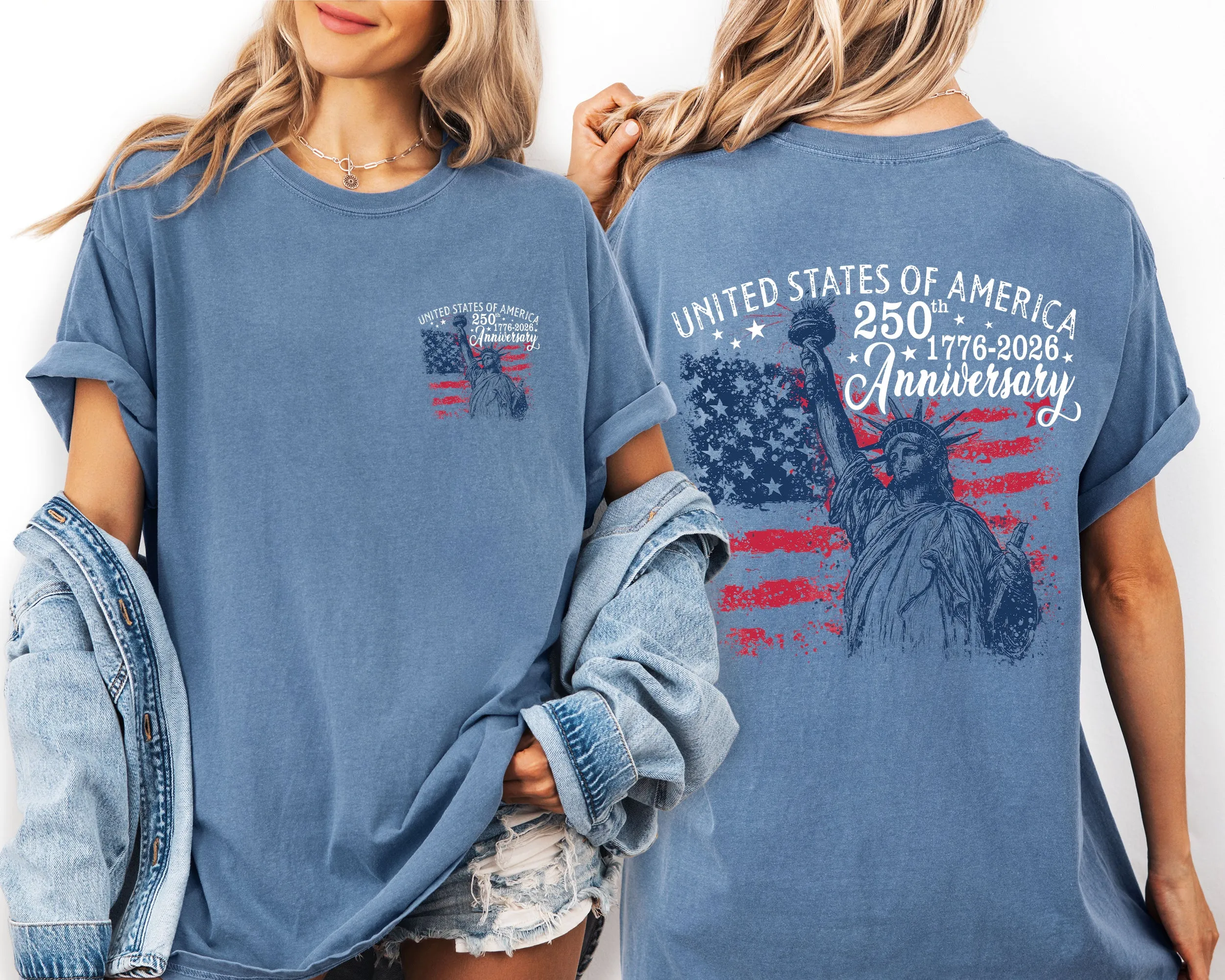 Statue of Liberty, 250 Years, 4th of July, America, Patriotic Comfort Colors T-Shirt sold by Refinery Number One product image thumbnail 3