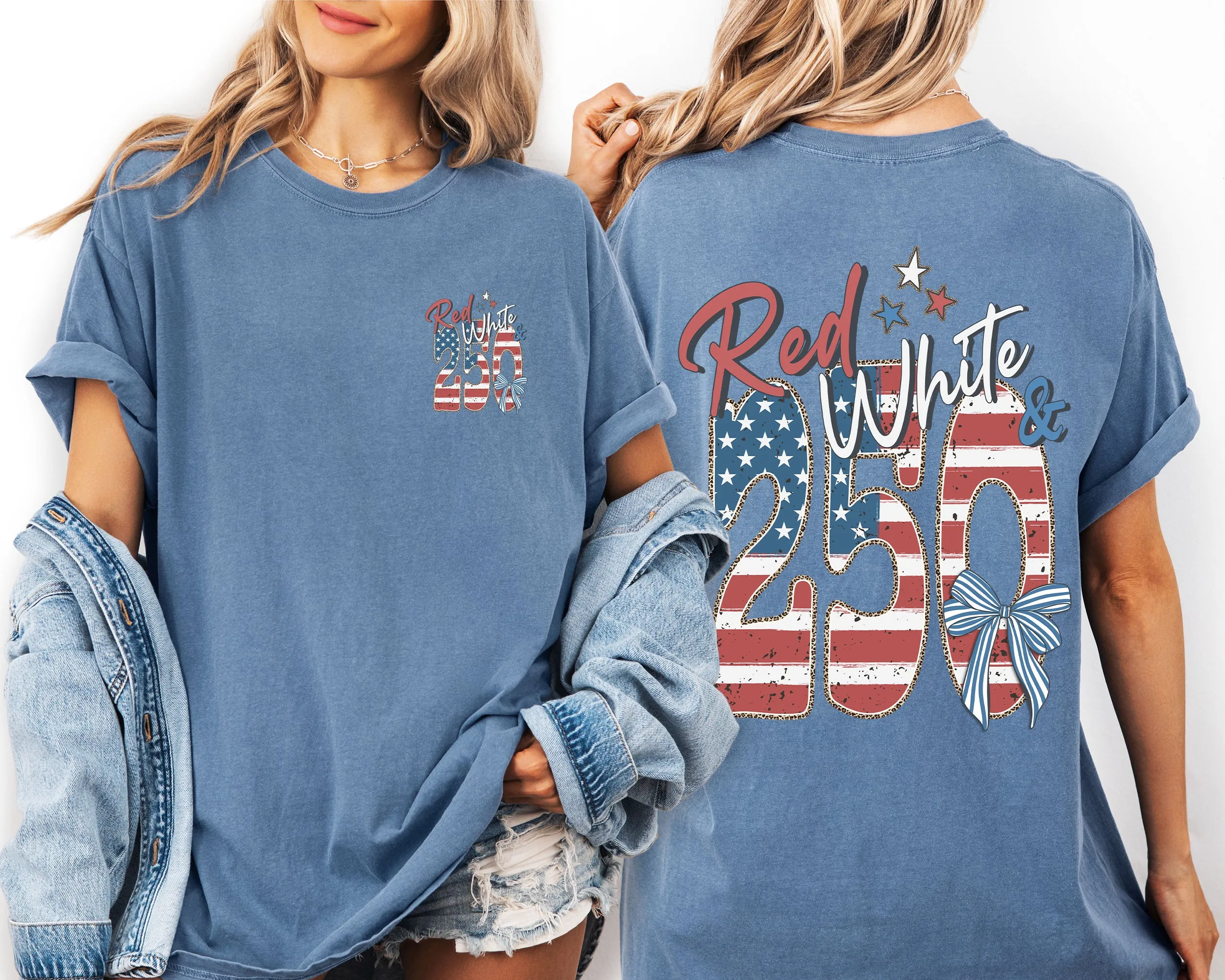 Red, White and 250, Flag, USA, America, Patriotic Comfort Colors T-Shirt sold by Refinery Number One product image thumbnail 3