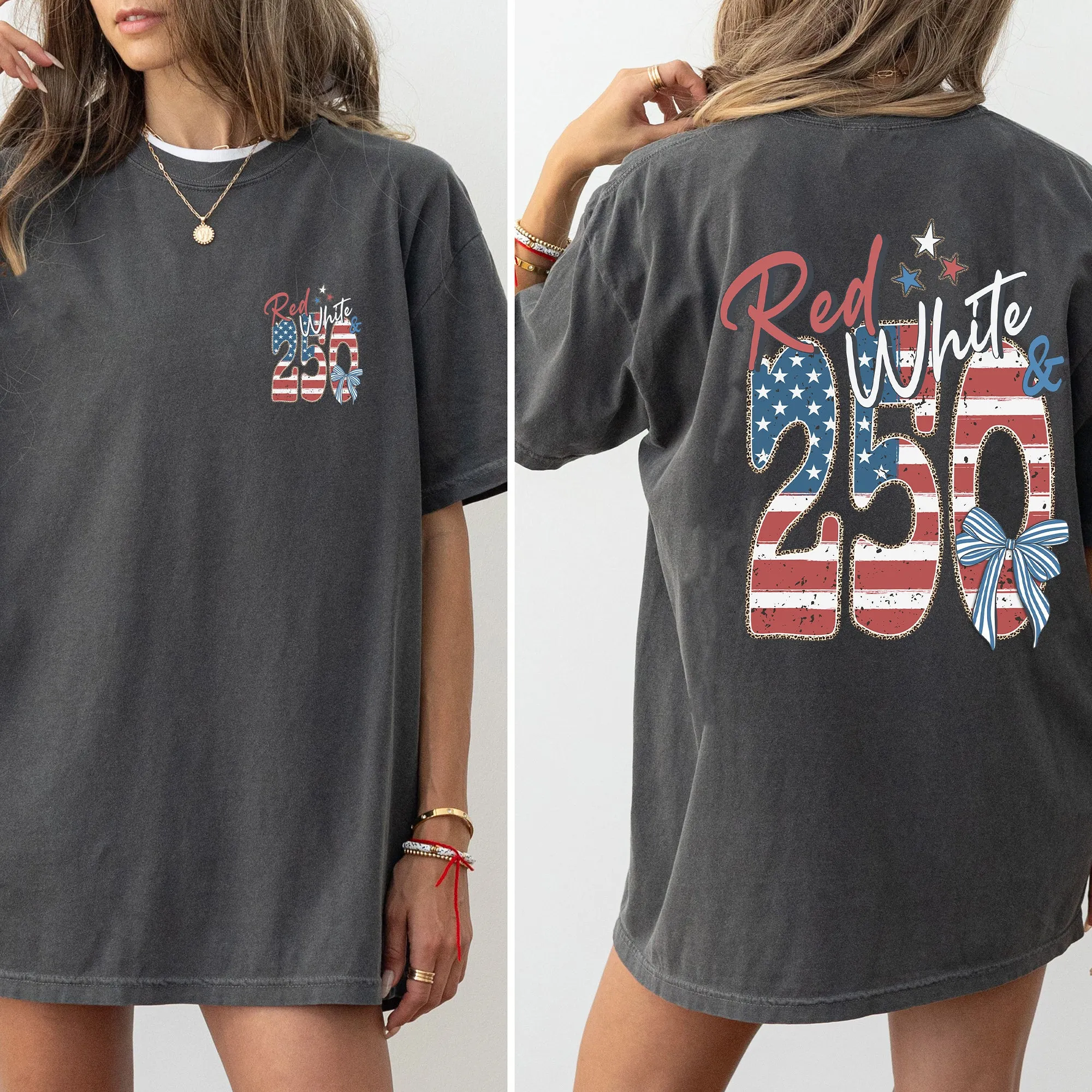 Red, White and 250, Flag, USA, America, Patriotic Comfort Colors T-Shirt sold by Refinery Number One