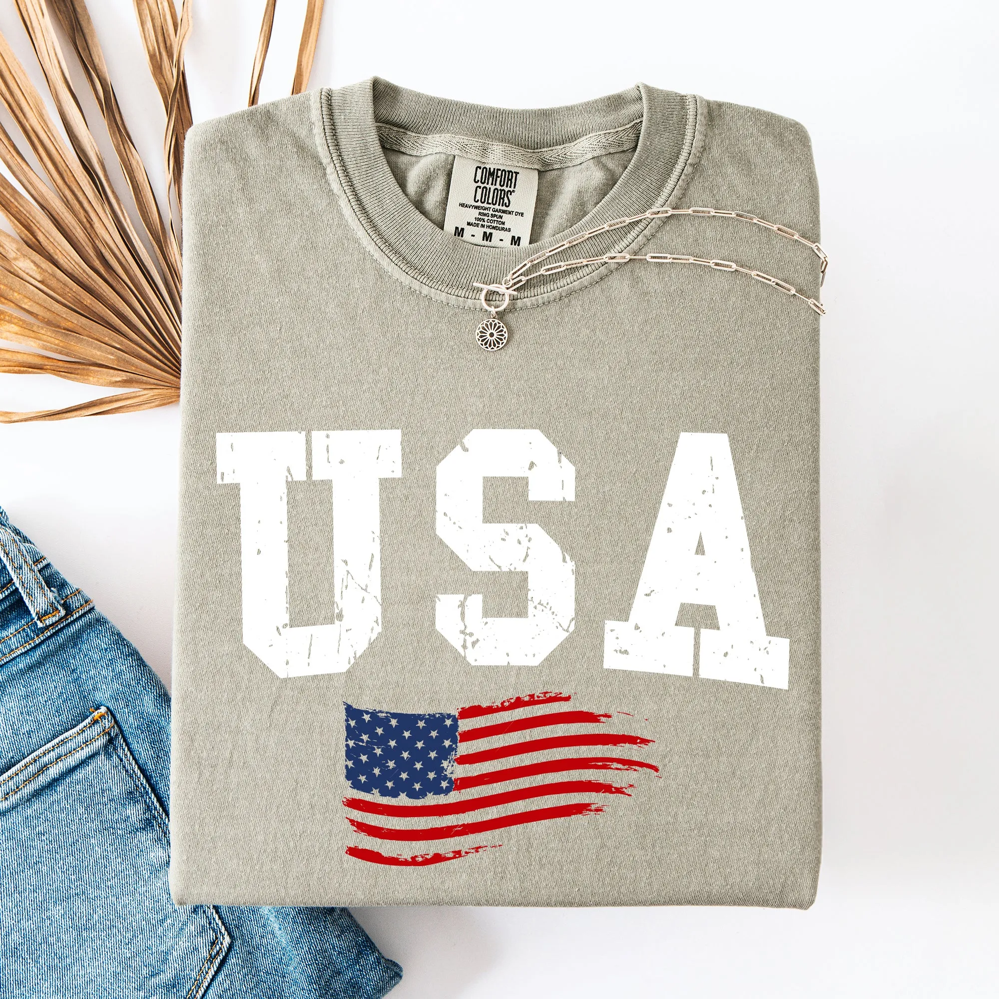 Classic Vintage USA, Flag, America, Patriotic Comfort Colors T-Shirt sold by Refinery Number One product image thumbnail 2