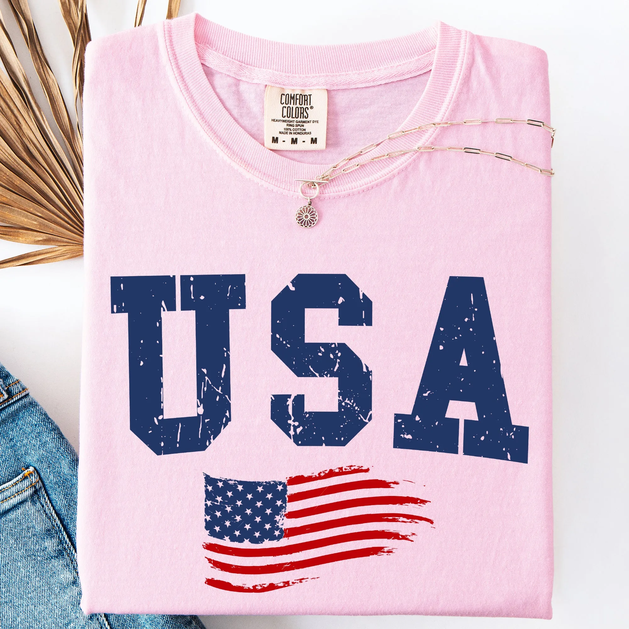 Classic Vintage USA, Flag, America, Patriotic Comfort Colors T-Shirt sold by Refinery Number One product image thumbnail 3
