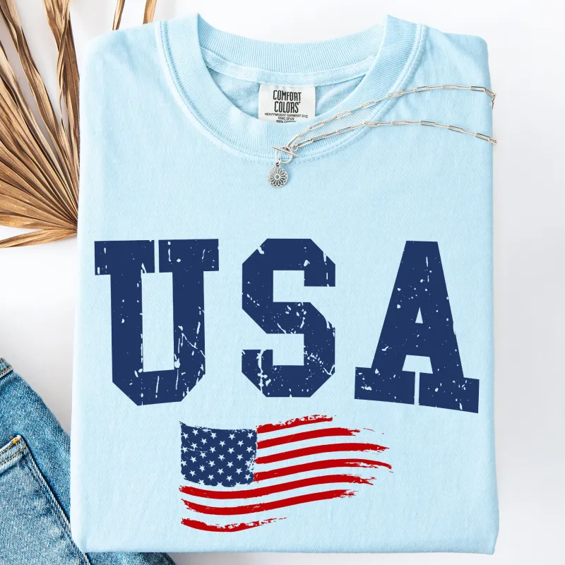Classic Vintage USA, Flag, America, Patriotic Comfort Colors T-Shirt made by Refinery Number One