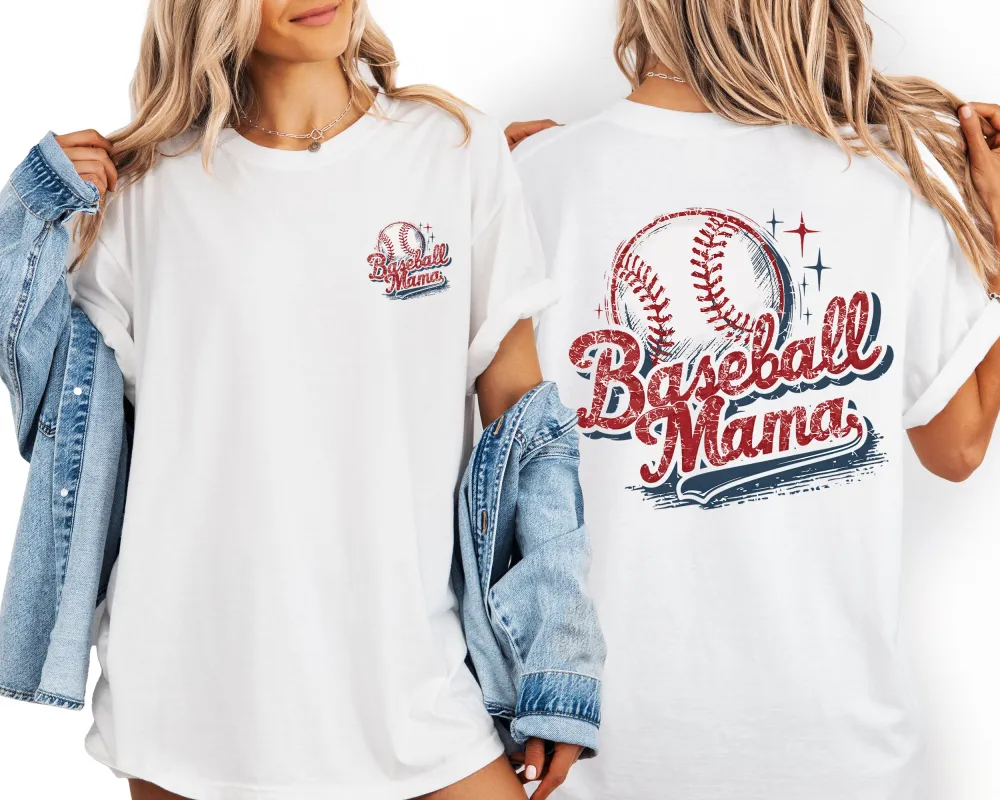 Baseball Mama, Patriotic, America, USA, Sports Comfort Colors T-Shirt made by Refinery Number One
