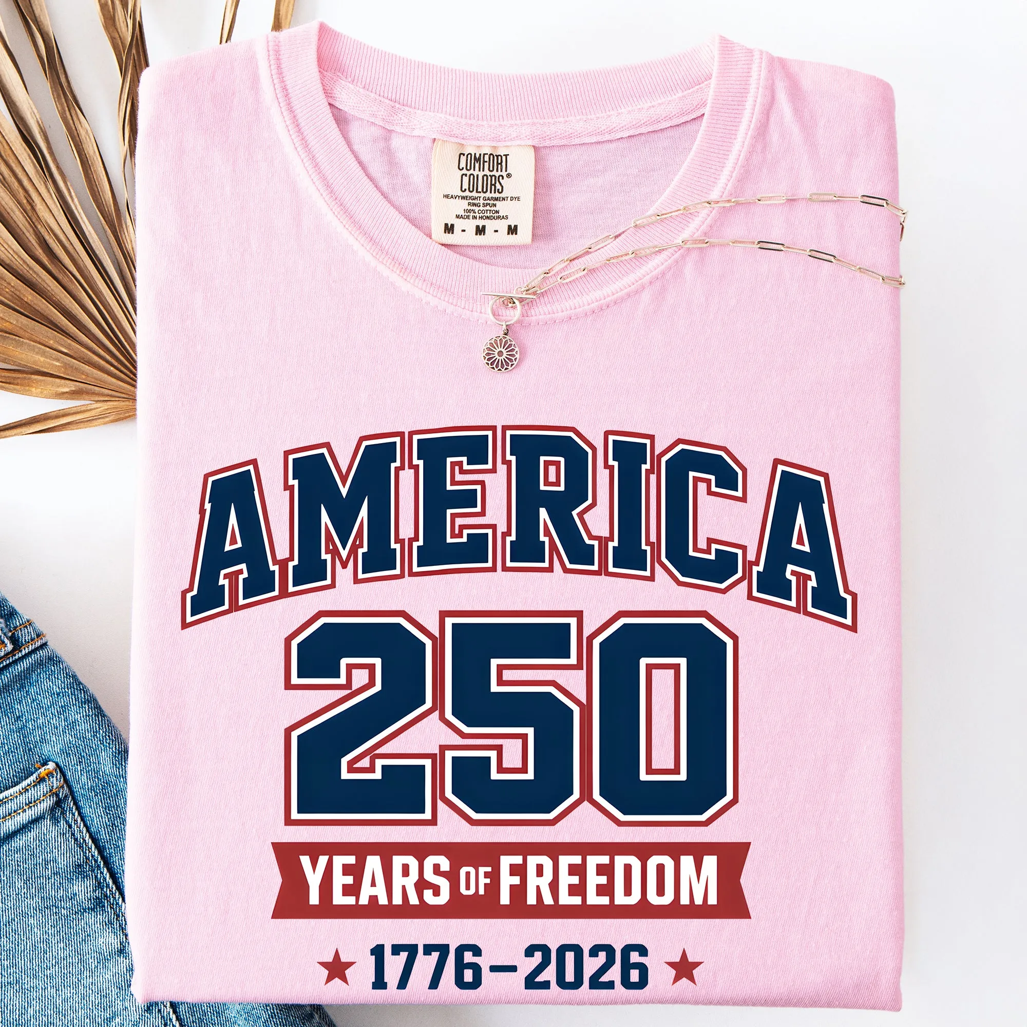 America, 250 Years of Freedom, Varsity, USA, Patriotic Comfort Colors T-Shirt sold by Refinery Number One product image thumbnail 2