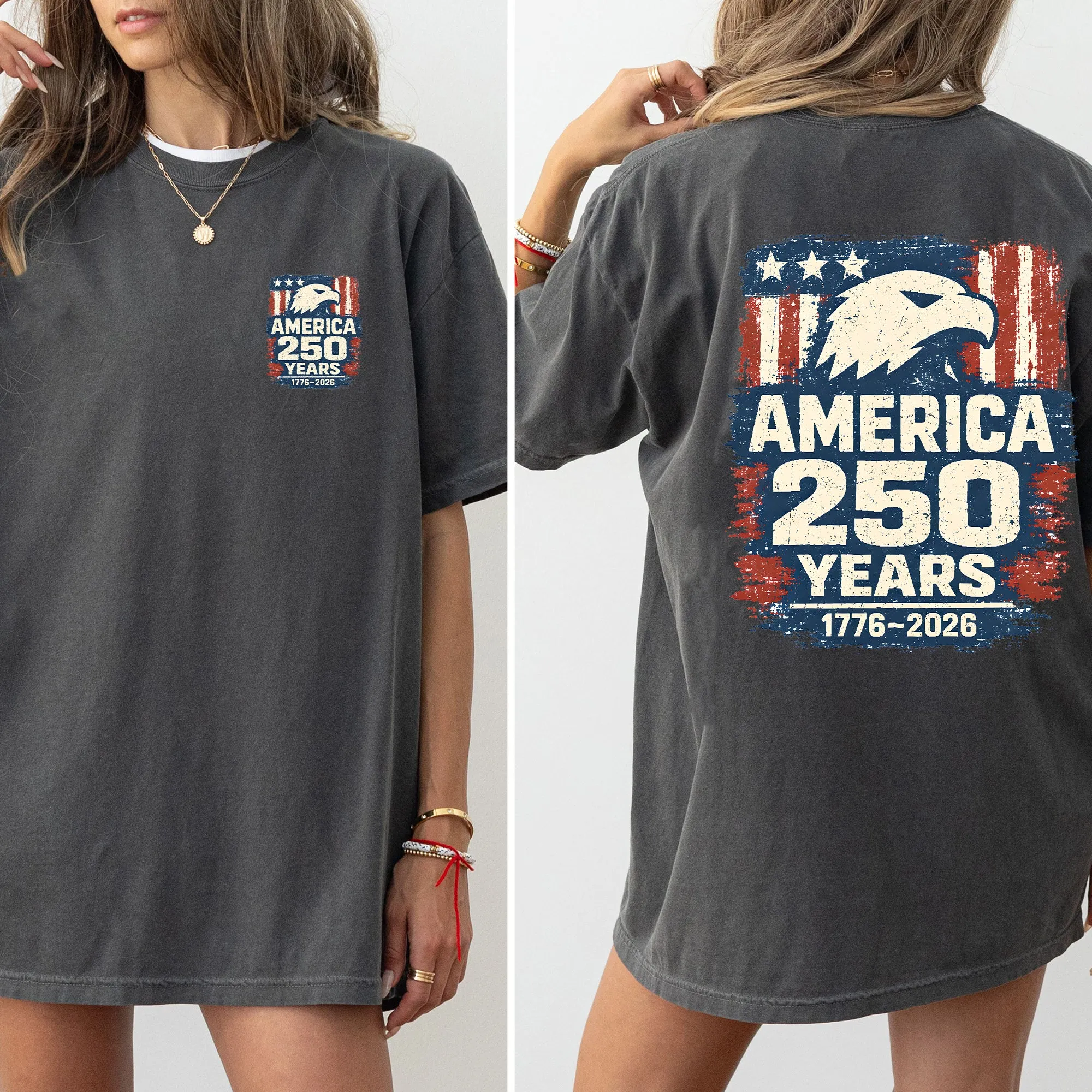 America 250 Years, Eagle, Patriotic, Flag, USA, America Comfort Colors T-Shirt sold by Refinery Number One product image thumbnail 4