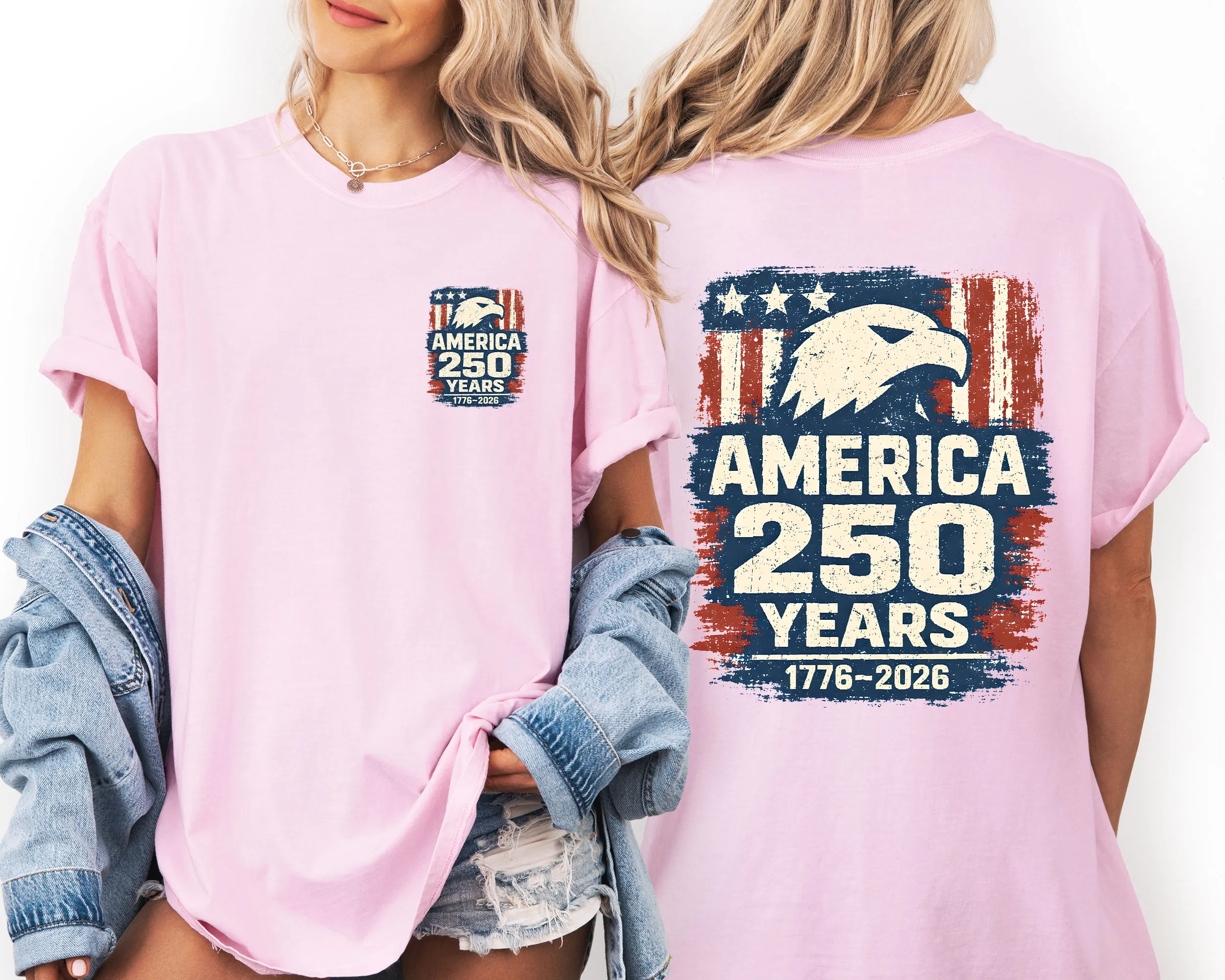 America 250 Years, Eagle, Patriotic, Flag, USA, America Comfort Colors T-Shirt sold by Refinery Number One product image thumbnail 2