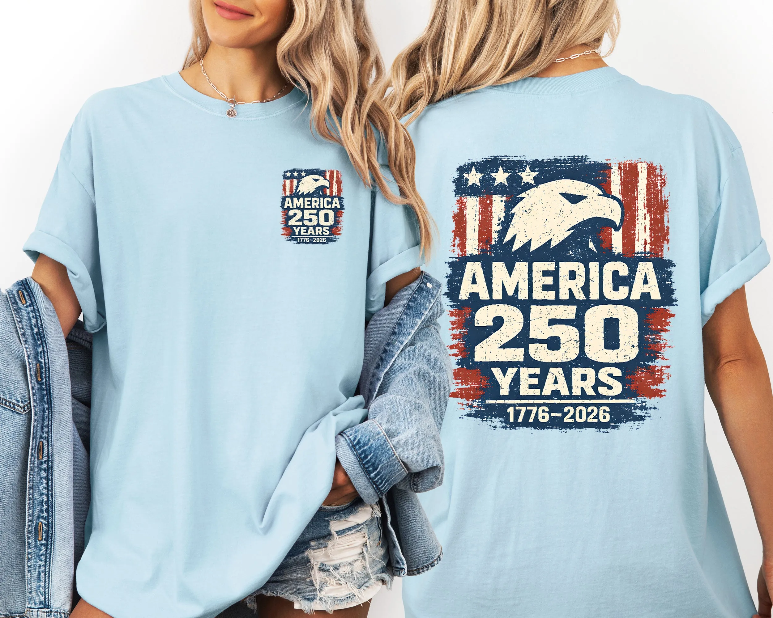 America 250 Years, Eagle, Patriotic, Flag, USA, America Comfort Colors T-Shirt sold by Refinery Number One product image thumbnail 3