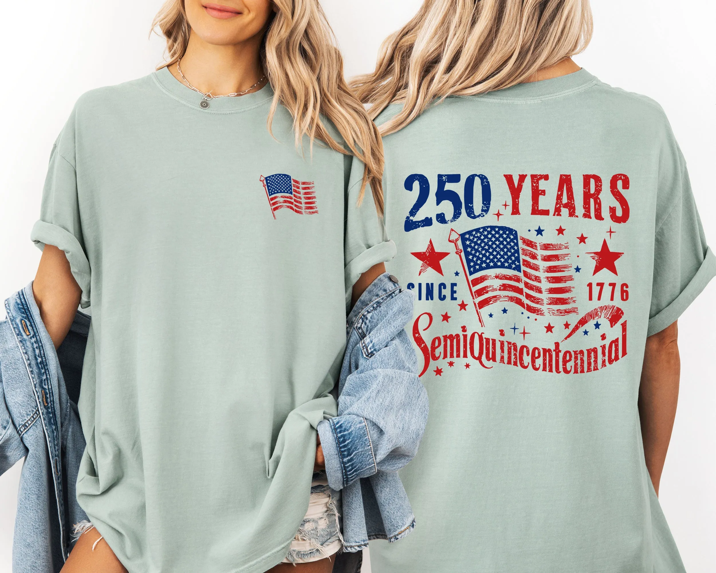 250 Years, Patriotic, America, Semiquincentennial, USA, Front and Back Comfort Colors T-Shirt sold by Refinery Number One product image thumbnail 4