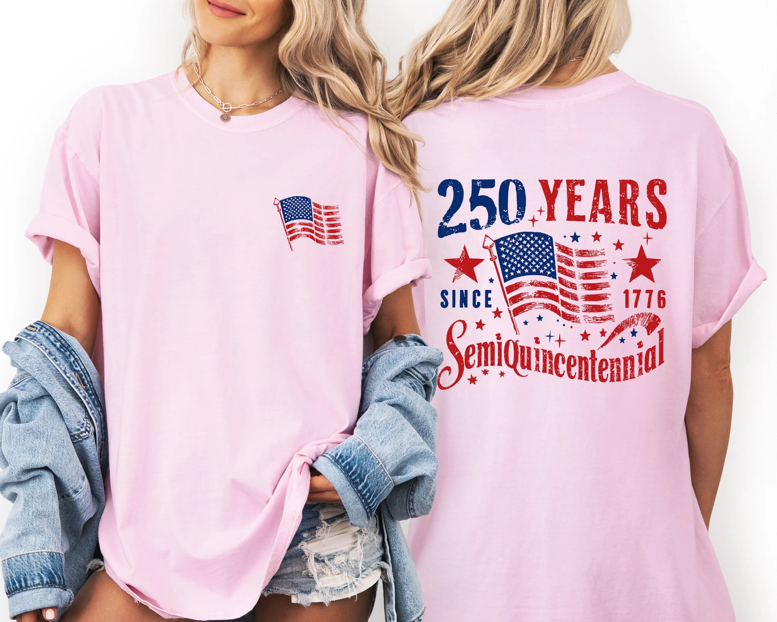250 Years, Patriotic, America, Semiquincentennial, USA, Front and Back Comfort Colors T-Shirt sold by Refinery Number One product image thumbnail 2