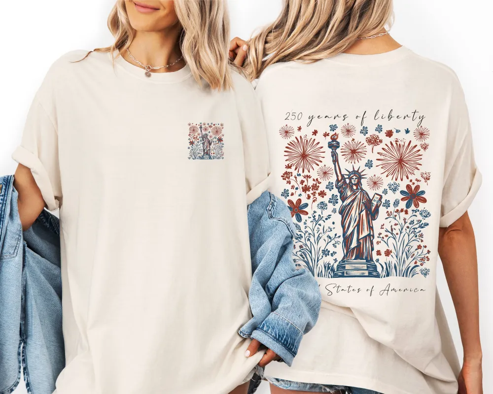 250 Years Of Liberty, Statue of Liberty, USA, Patriotic, America Pocket Comfort Colors T-Shirt made by Refinery Number One