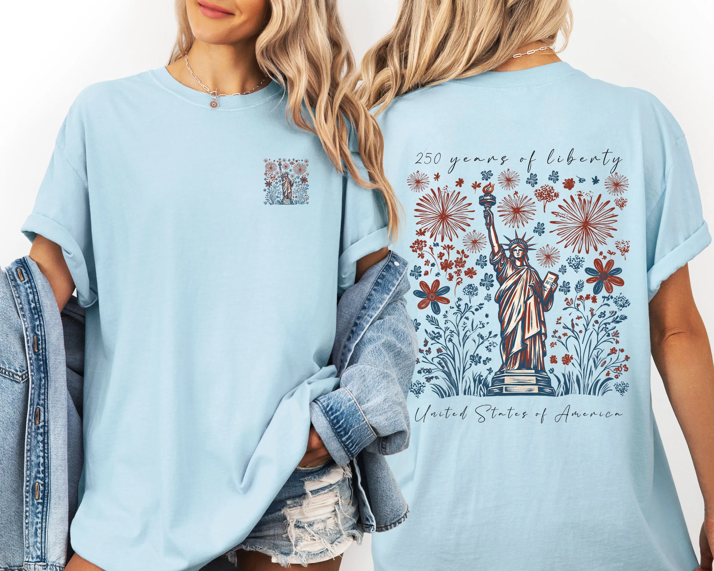250 Years Of Liberty, Statue of Liberty, USA, Patriotic, America Pocket Comfort Colors T-Shirt sold by Refinery Number One product image thumbnail 4
