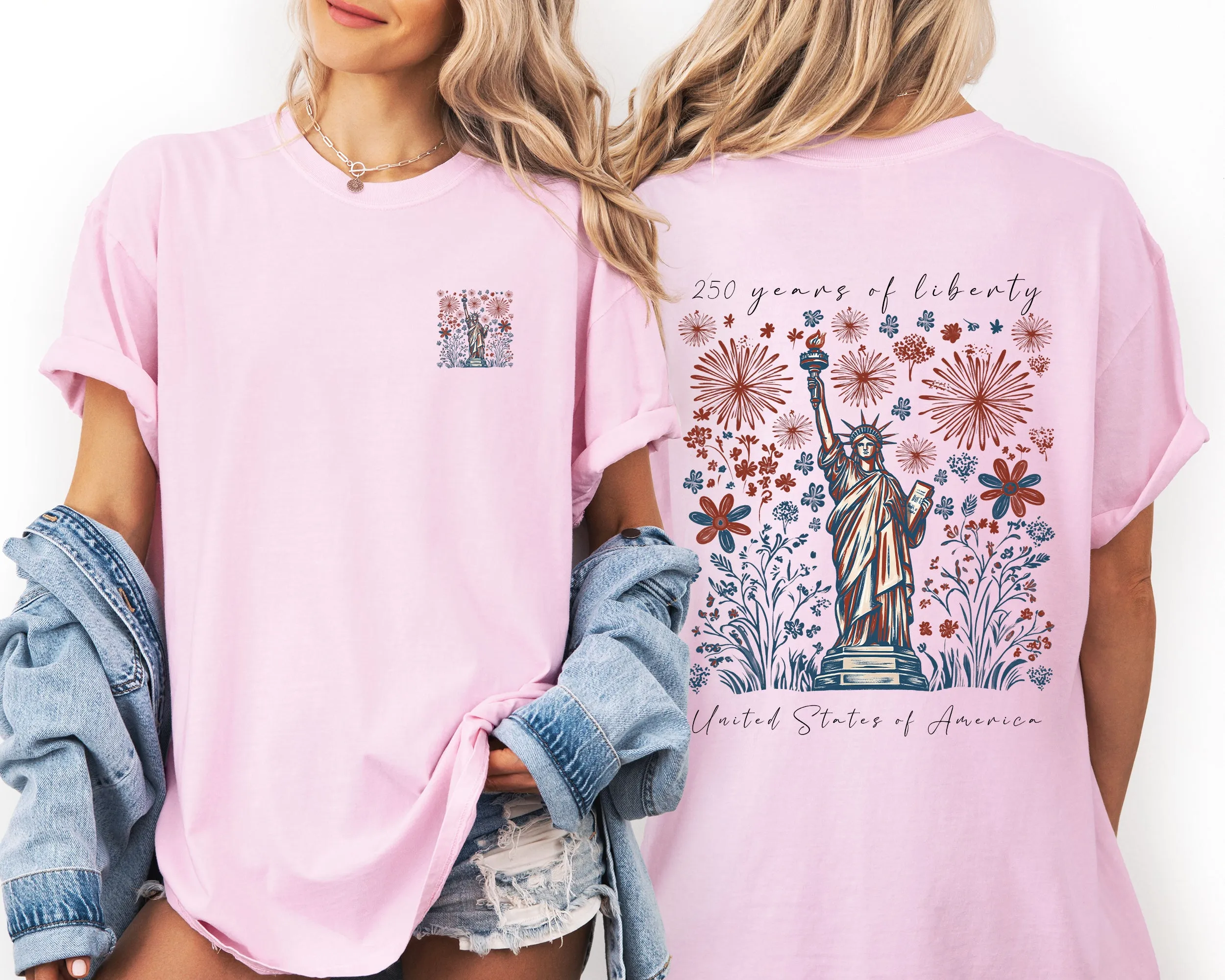 250 Years Of Liberty, Statue of Liberty, USA, Patriotic, America Pocket Comfort Colors T-Shirt sold by Refinery Number One product image thumbnail 3